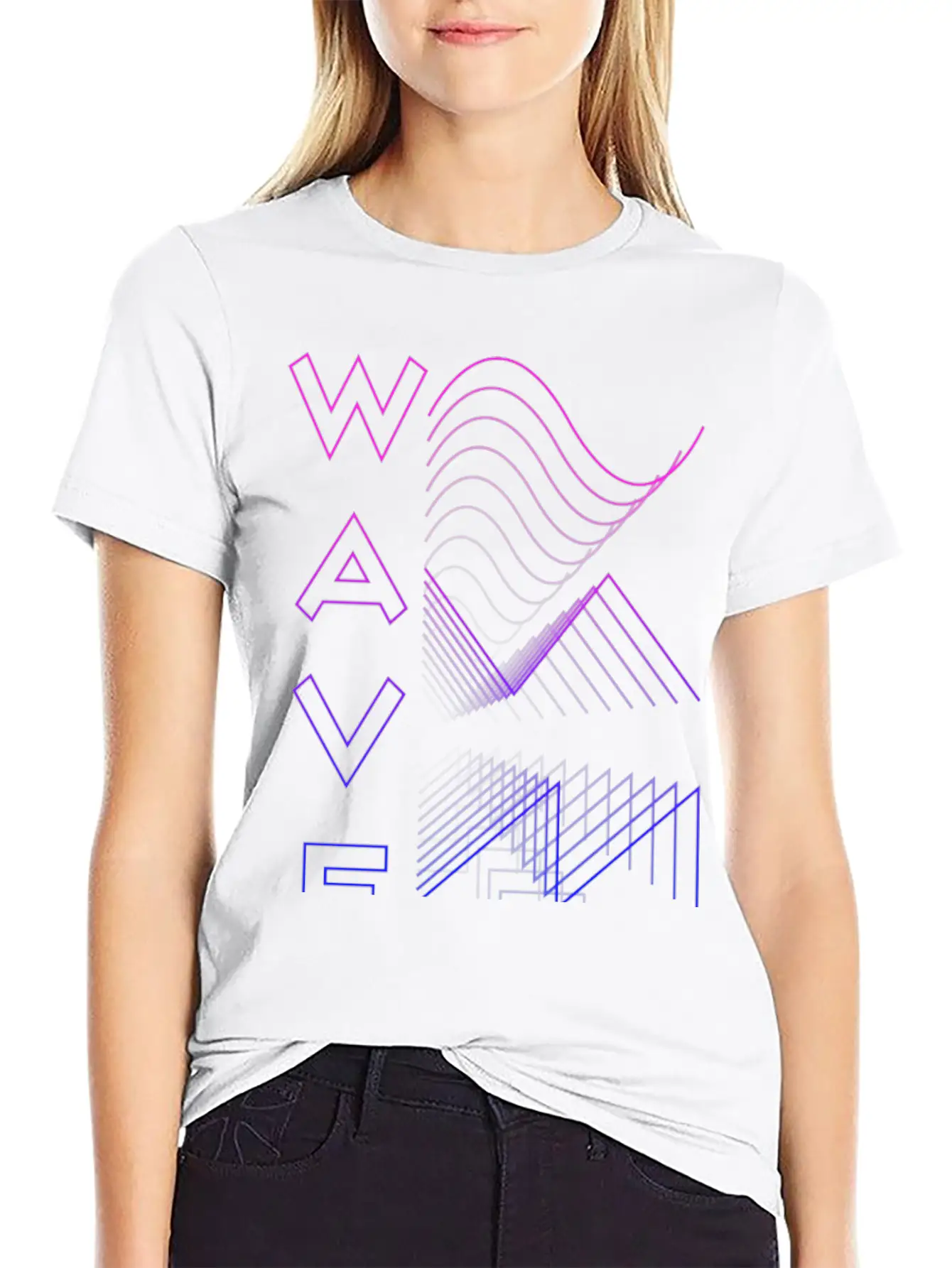 Waves Waveform Audio Analog Design Modular Gift Lightweight Cotton T-Shirt – Daily Comfort Graphic Shirt
