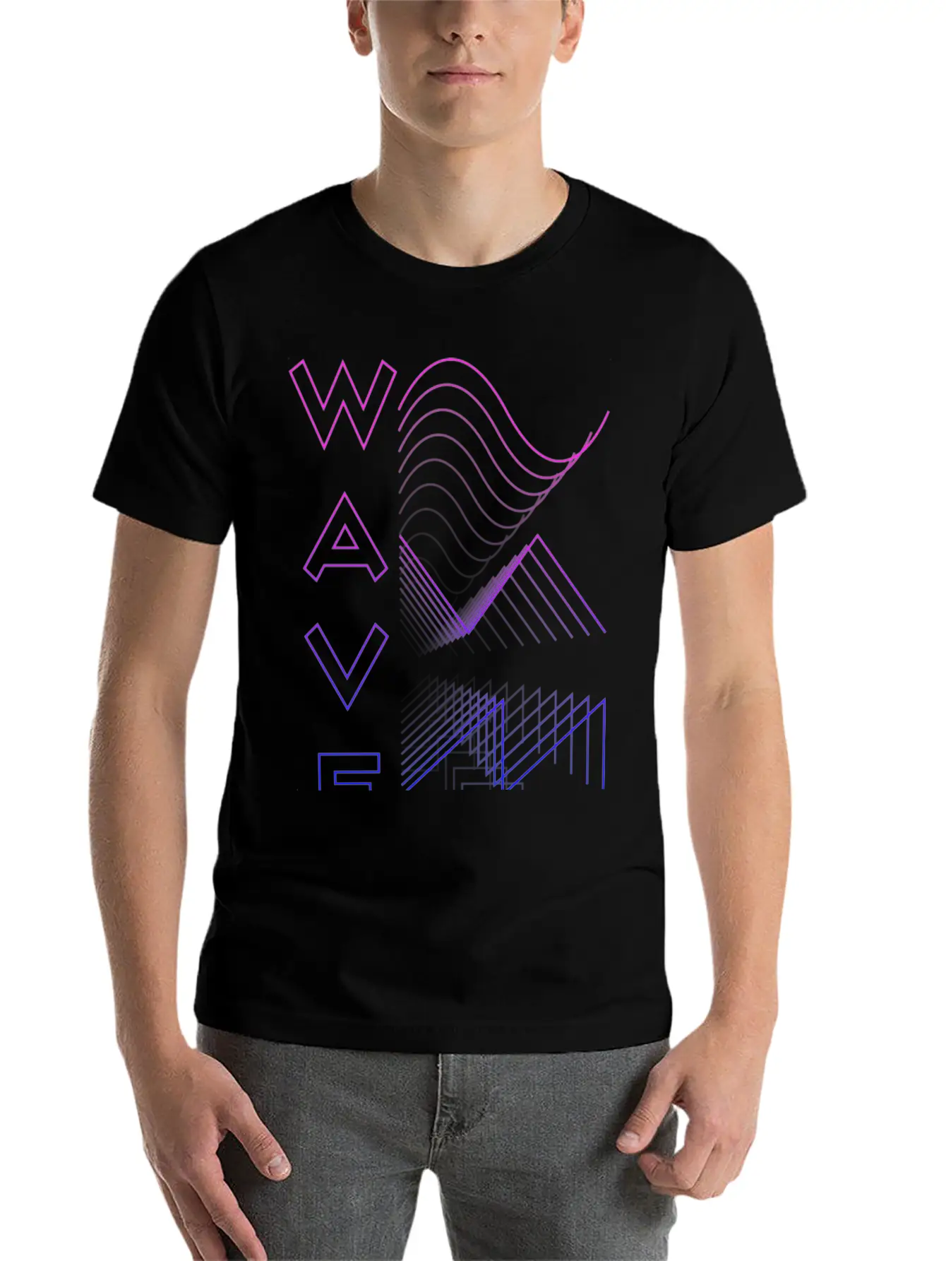 Waves Waveform Audio Analog Design Modular Gift Lightweight Cotton T-Shirt – Daily Comfort Graphic Shirt