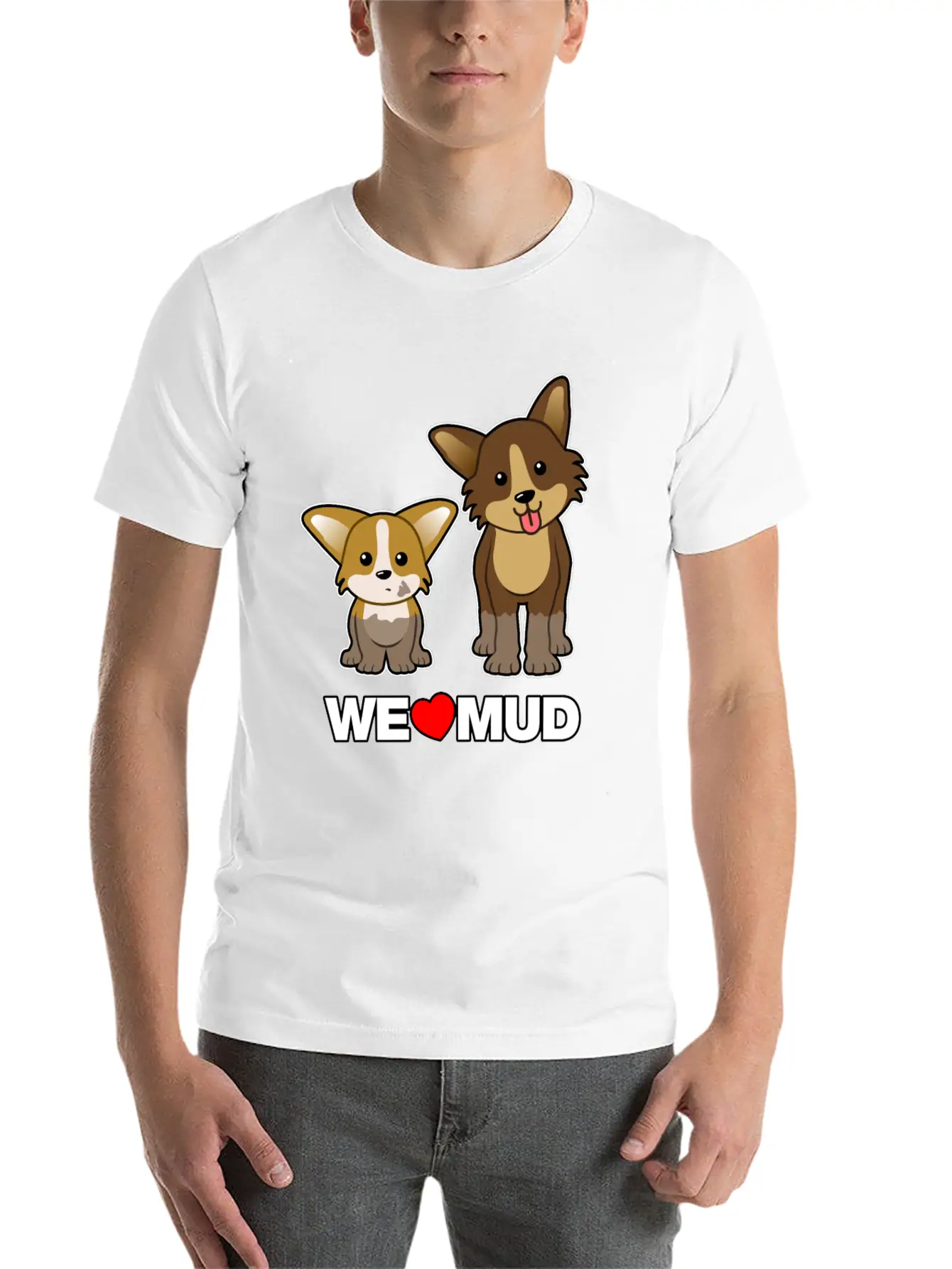We Love Mud Muddy Dogs Dog Walking Basic Graphic T-Shirt – Daily Comfort In Soft Cotton