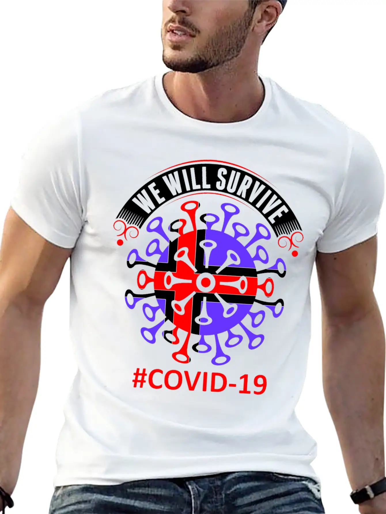 We Will Survive Covid 19 Iceland Tshirt Stylish Everyday T-Shirt – Unisex Basic Cotton Tee