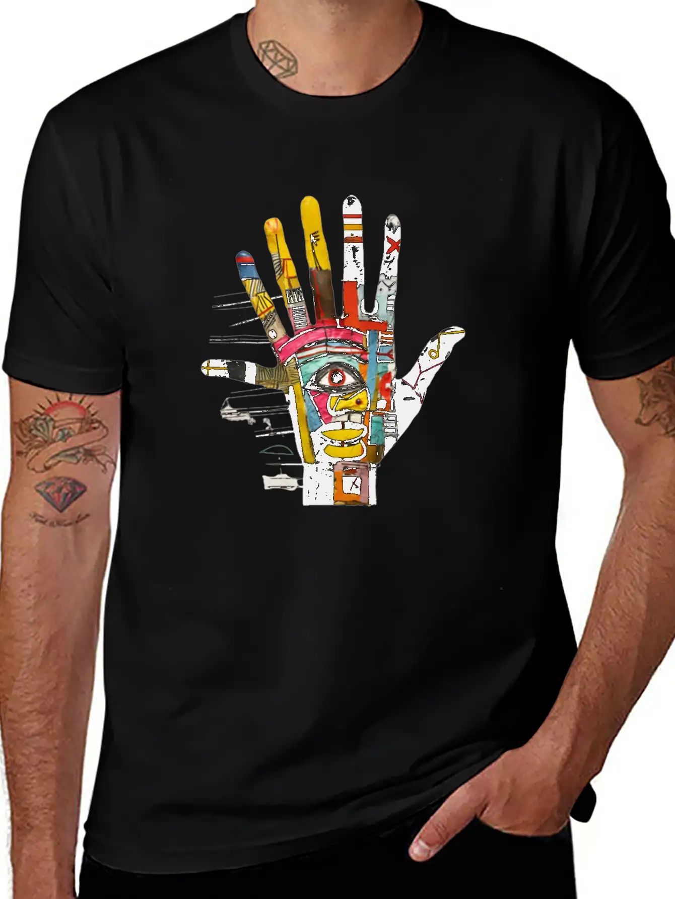 Weird Hand Design Basic Graphic T-Shirt – Daily Comfort In Soft Cotton