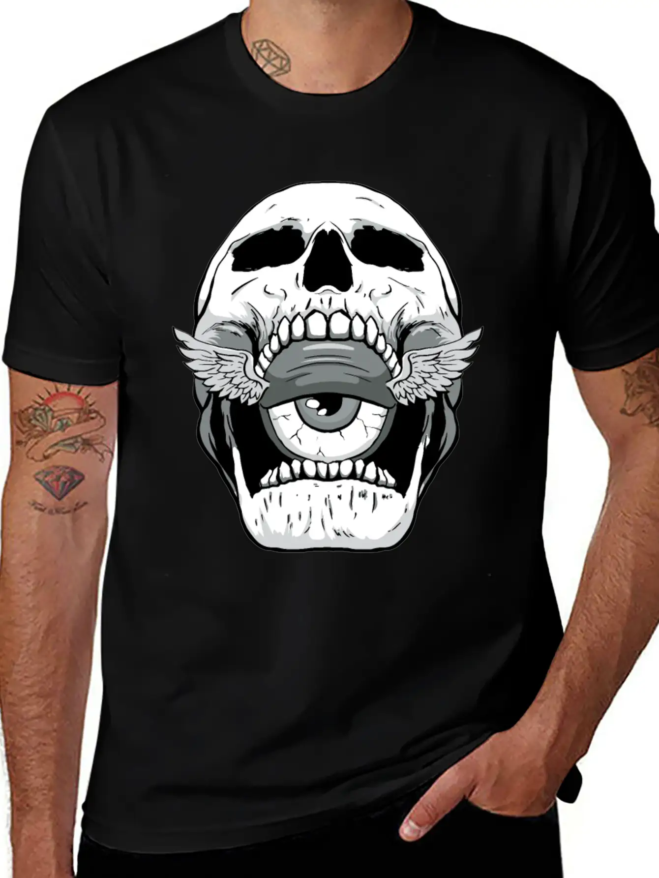 Weirdcore Aesthetic Skull Eyeball Stylish Everyday T-Shirt – Unisex Basic Cotton Tee