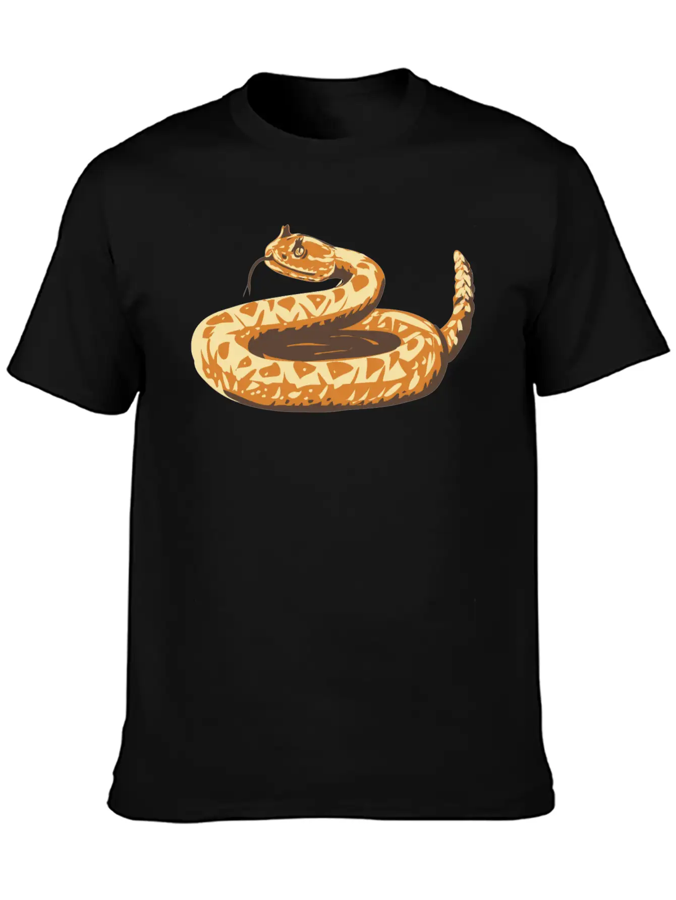 Western Diamondback Rattlesnake Curled Up WPA Art Basic Graphic T-Shirt – Daily Comfort In Soft Cotton