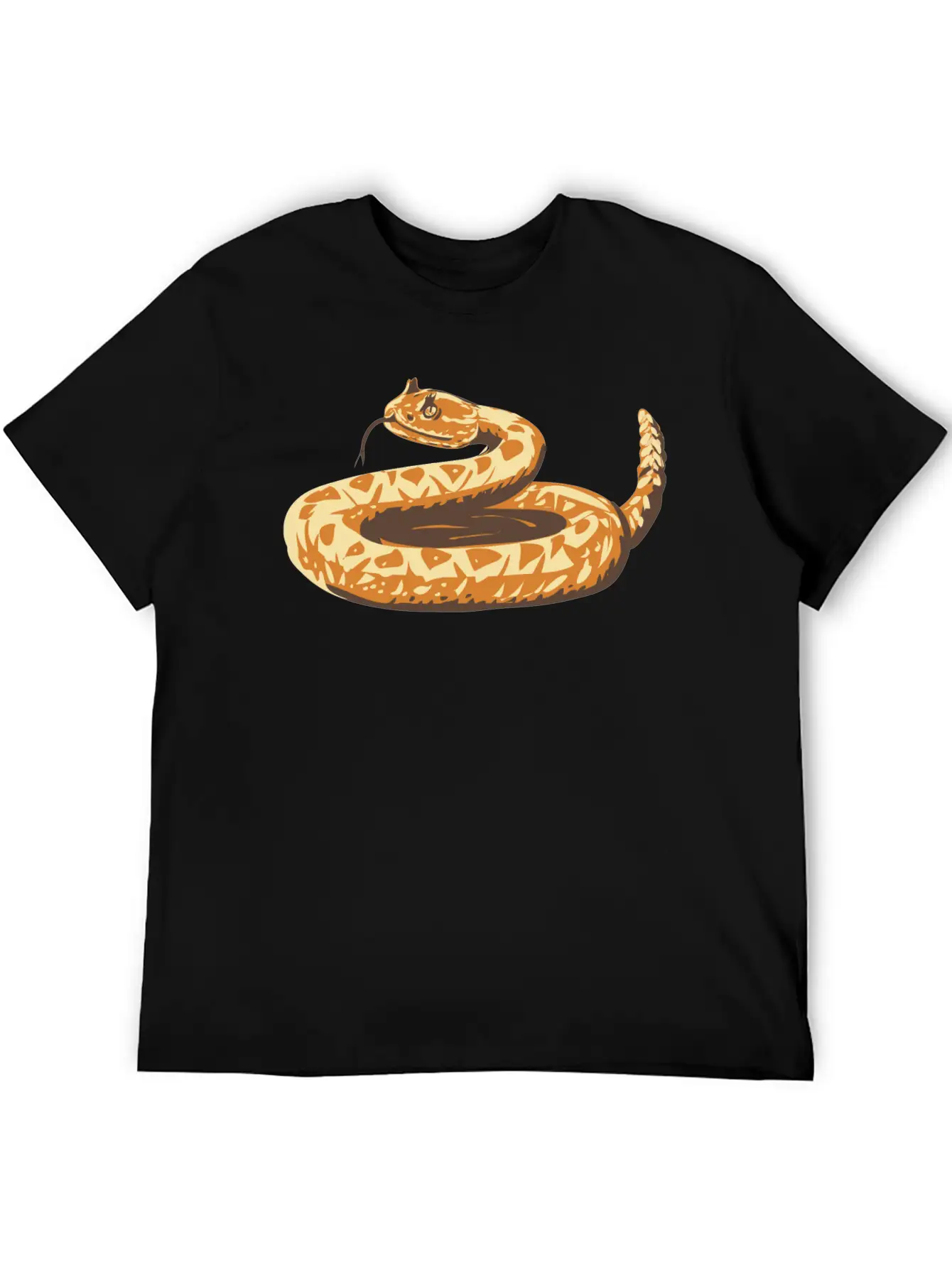 Western Diamondback Rattlesnake Curled Up WPA Art Basic Graphic T-Shirt – Daily Comfort In Soft Cotton