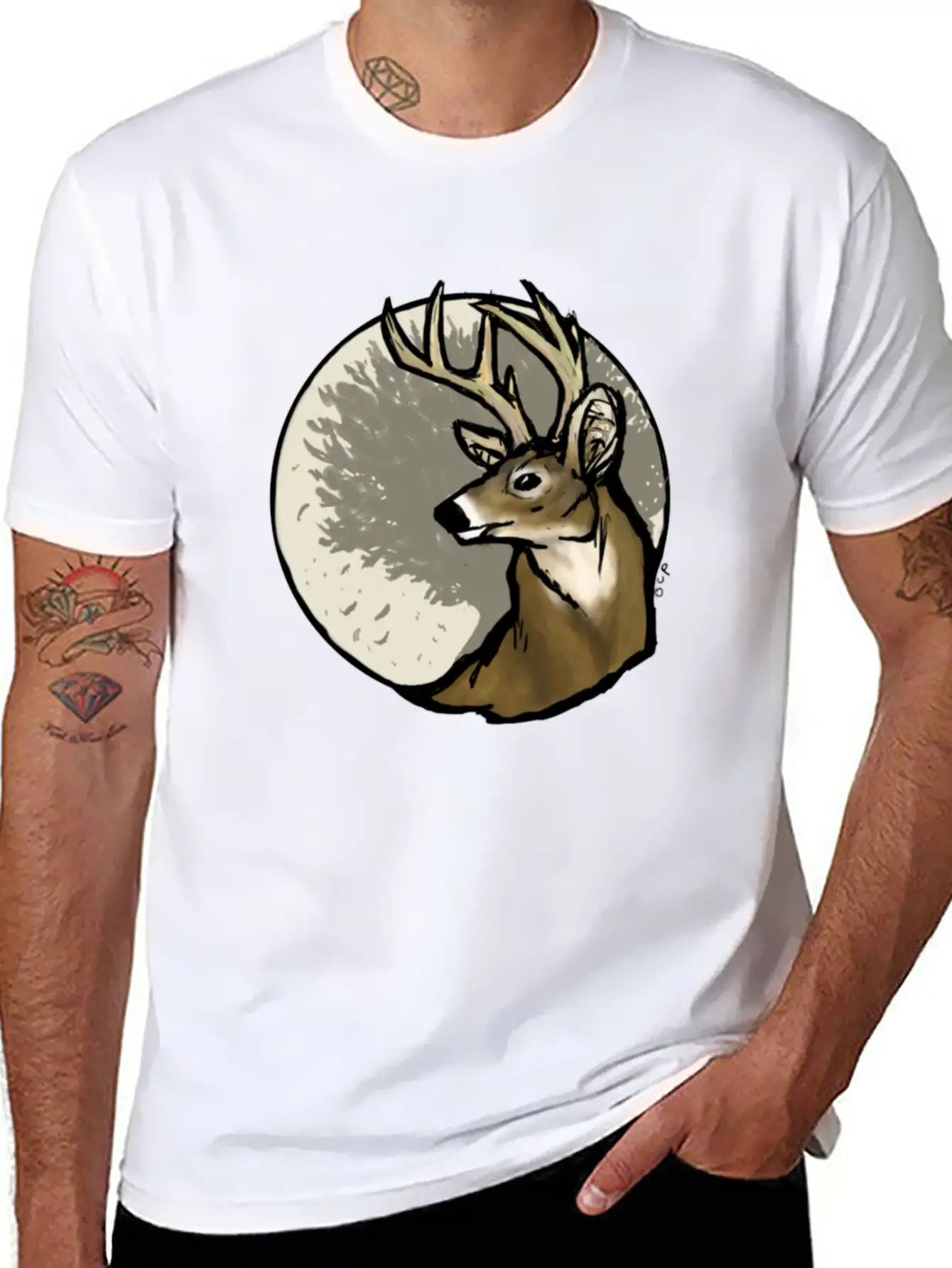 White Tail Deer Stylish Everyday T-Shirt – Unisex Basic Cotton Tee