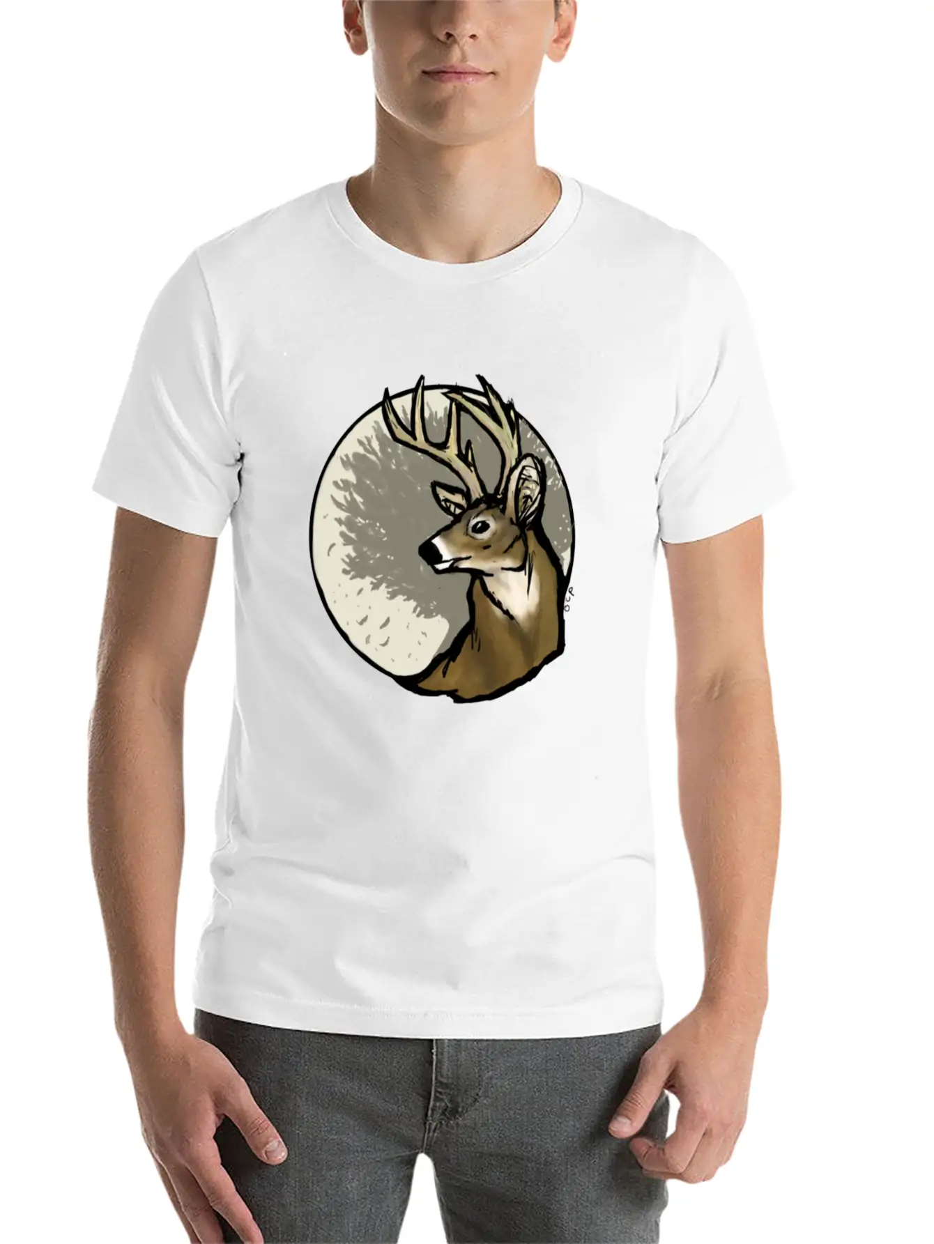 White Tail Deer Stylish Everyday T-Shirt – Unisex Basic Cotton Tee