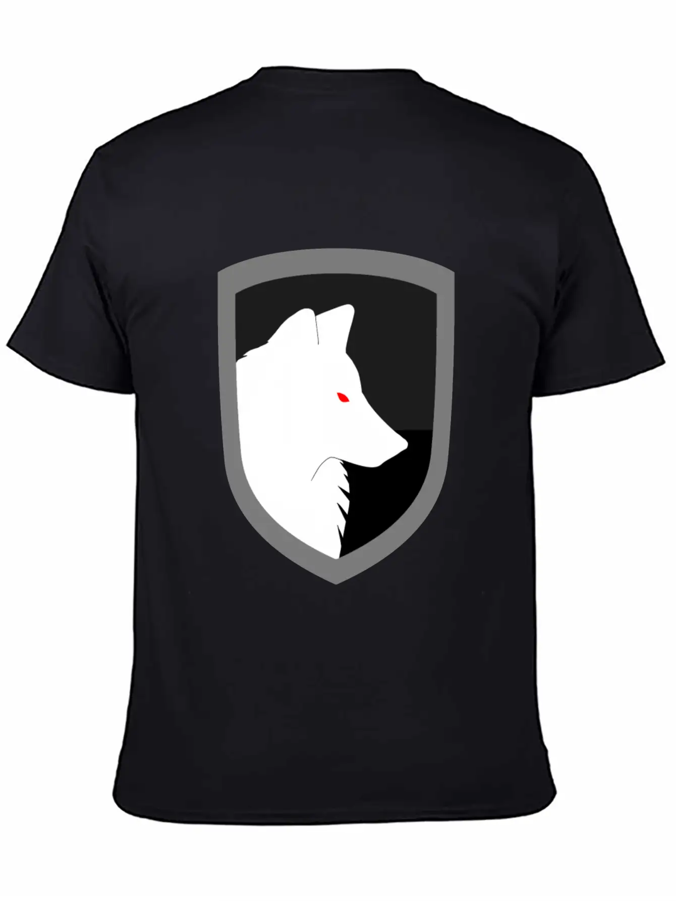 White Wolf Emblem Rimmed Classic Cotton Tee – Unisex Comfort For Any Season