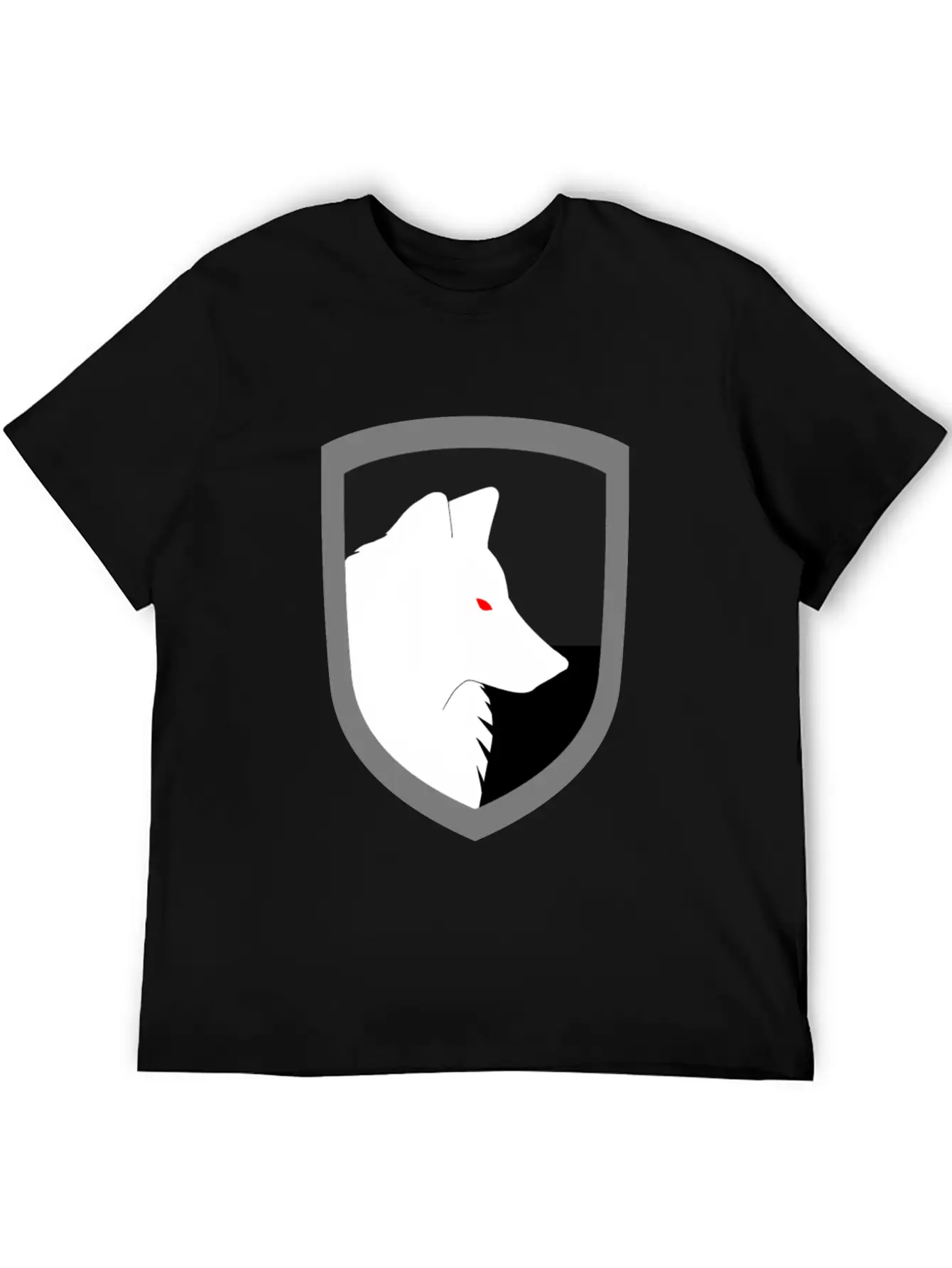 White Wolf Emblem Rimmed Classic Cotton Tee – Unisex Comfort For Any Season