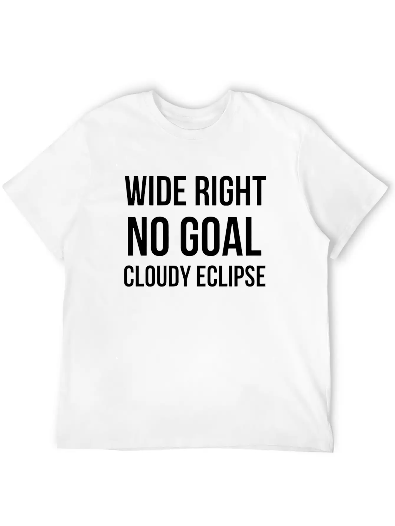Wide Right No Goal Cloudy Eclipse White Relaxed Everyday Tee – Lightweight And Durable Cotton