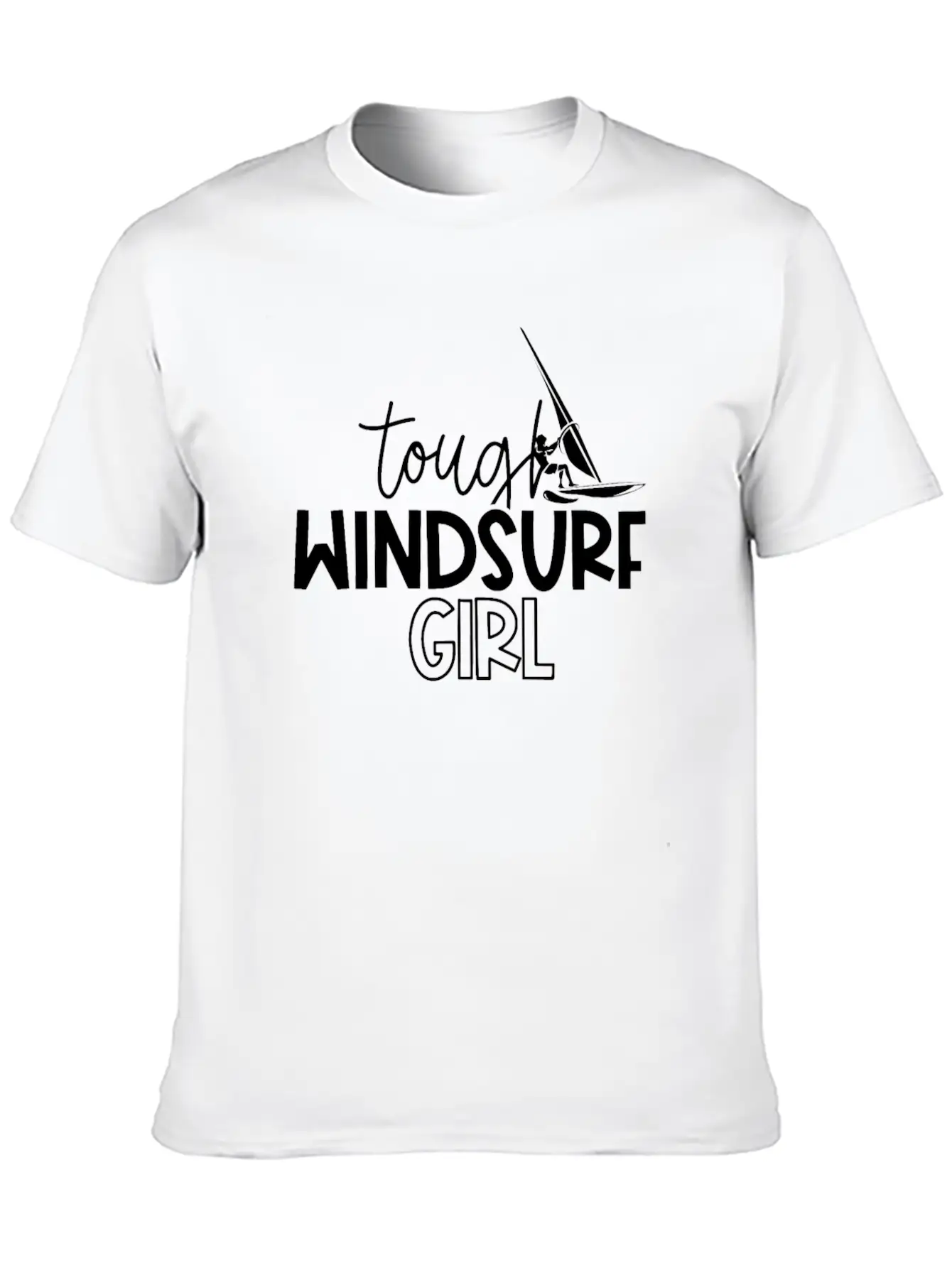 Windsurfer Girl Surfer Girl Classic Crew Neck Graphic Tee – Everyday Minimal Look