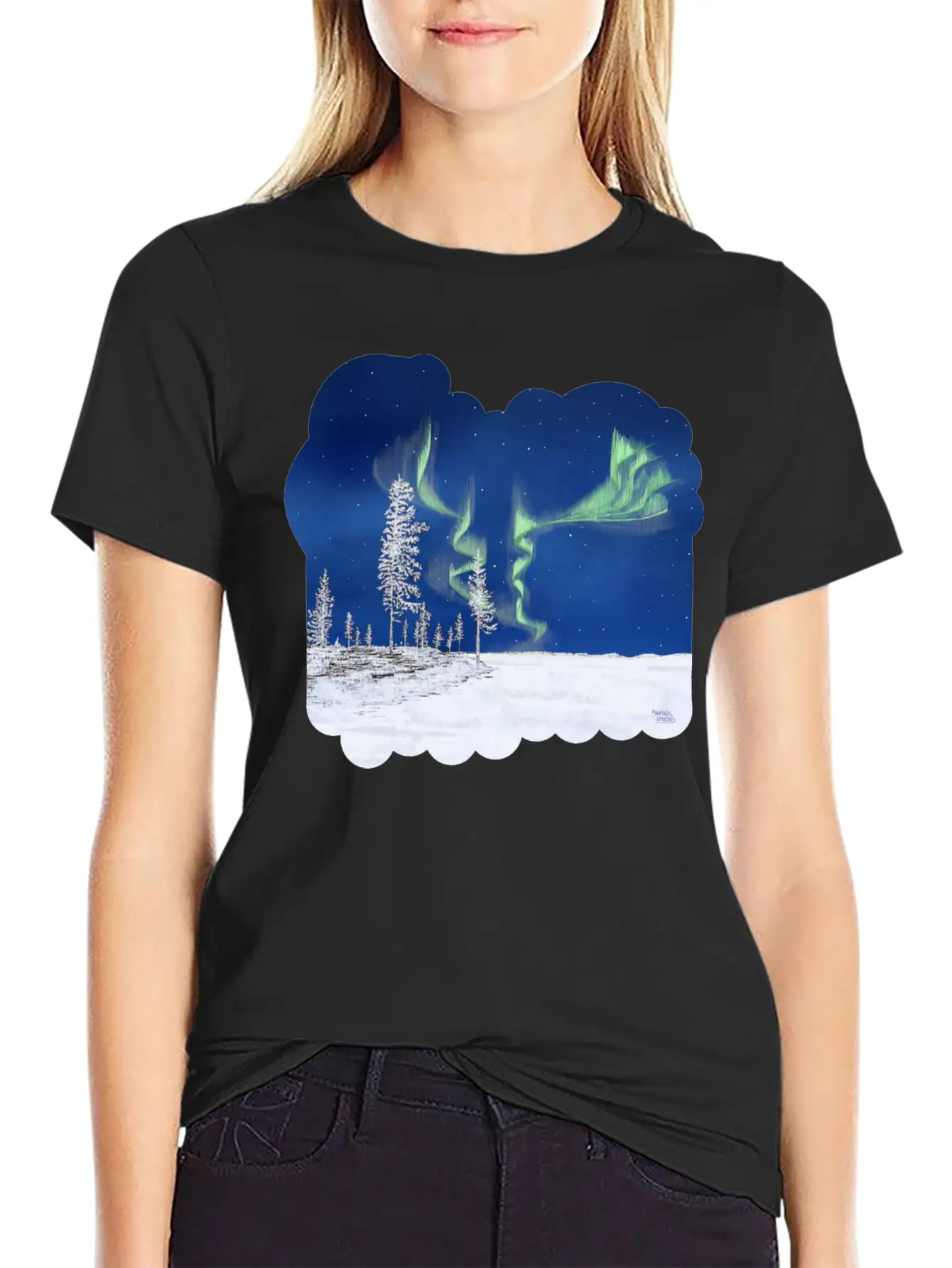 Winter Aurora Borealis Stylish Everyday T-Shirt – Unisex Basic Cotton Tee