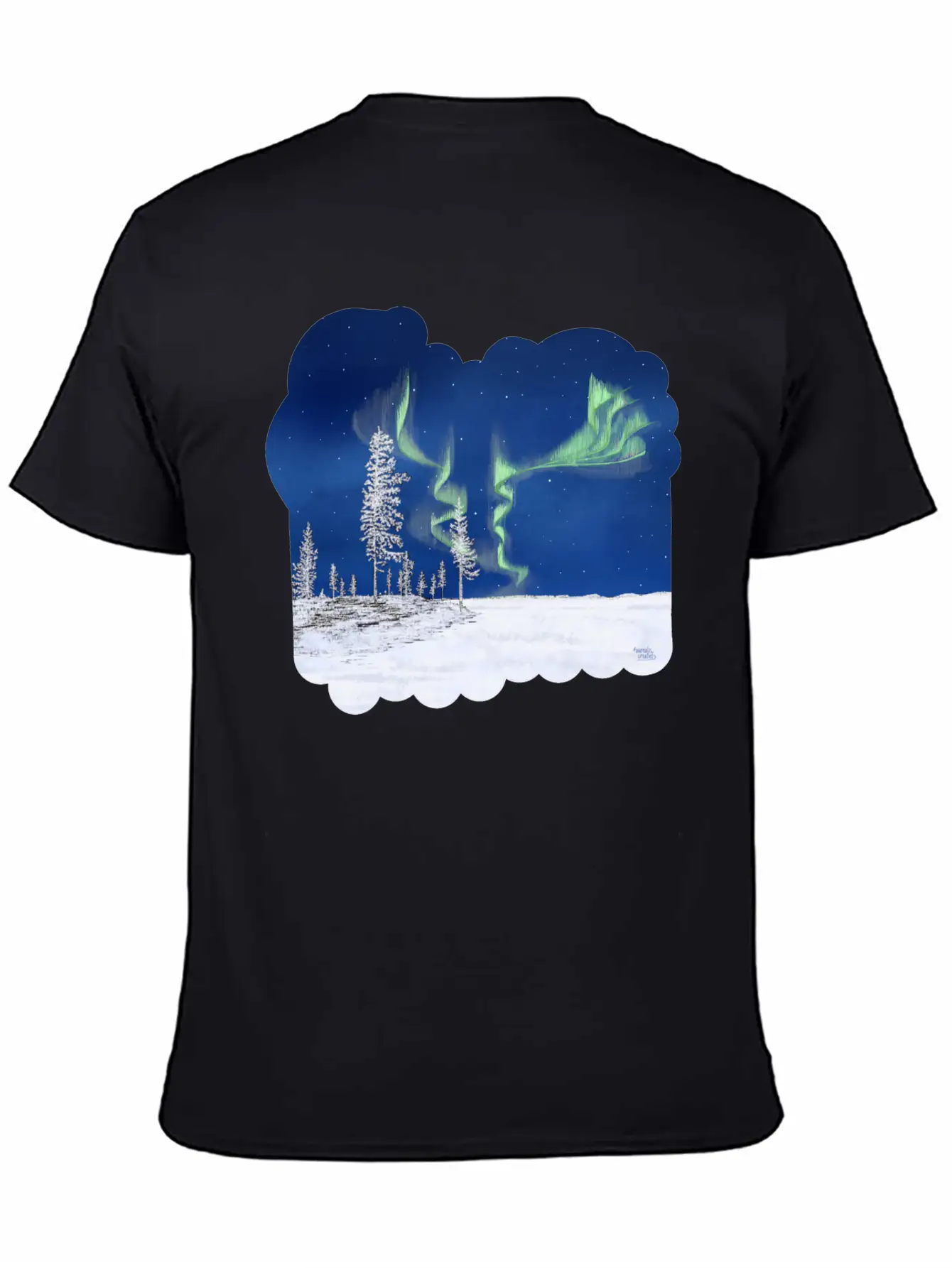 Winter Aurora Borealis Stylish Everyday T-Shirt – Unisex Basic Cotton Tee