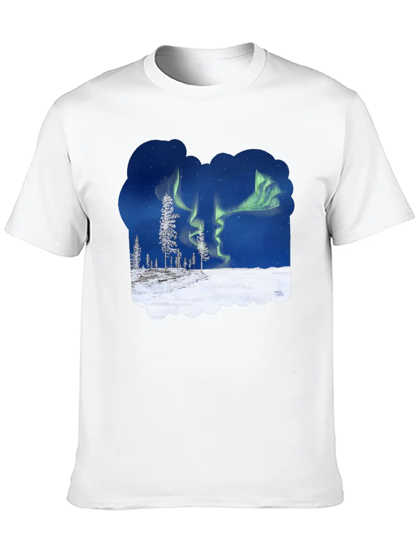 Winter Aurora Borealis Stylish Everyday T-Shirt – Unisex Basic Cotton Tee