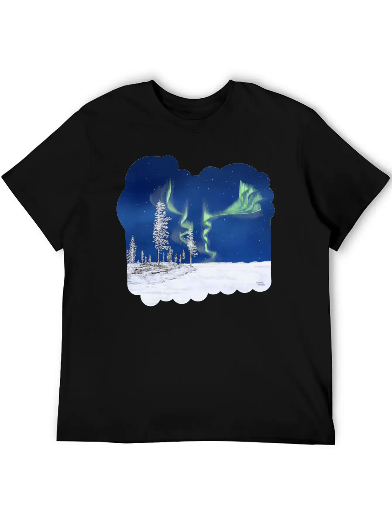 Winter Aurora Borealis Stylish Everyday T-Shirt – Unisex Basic Cotton Tee