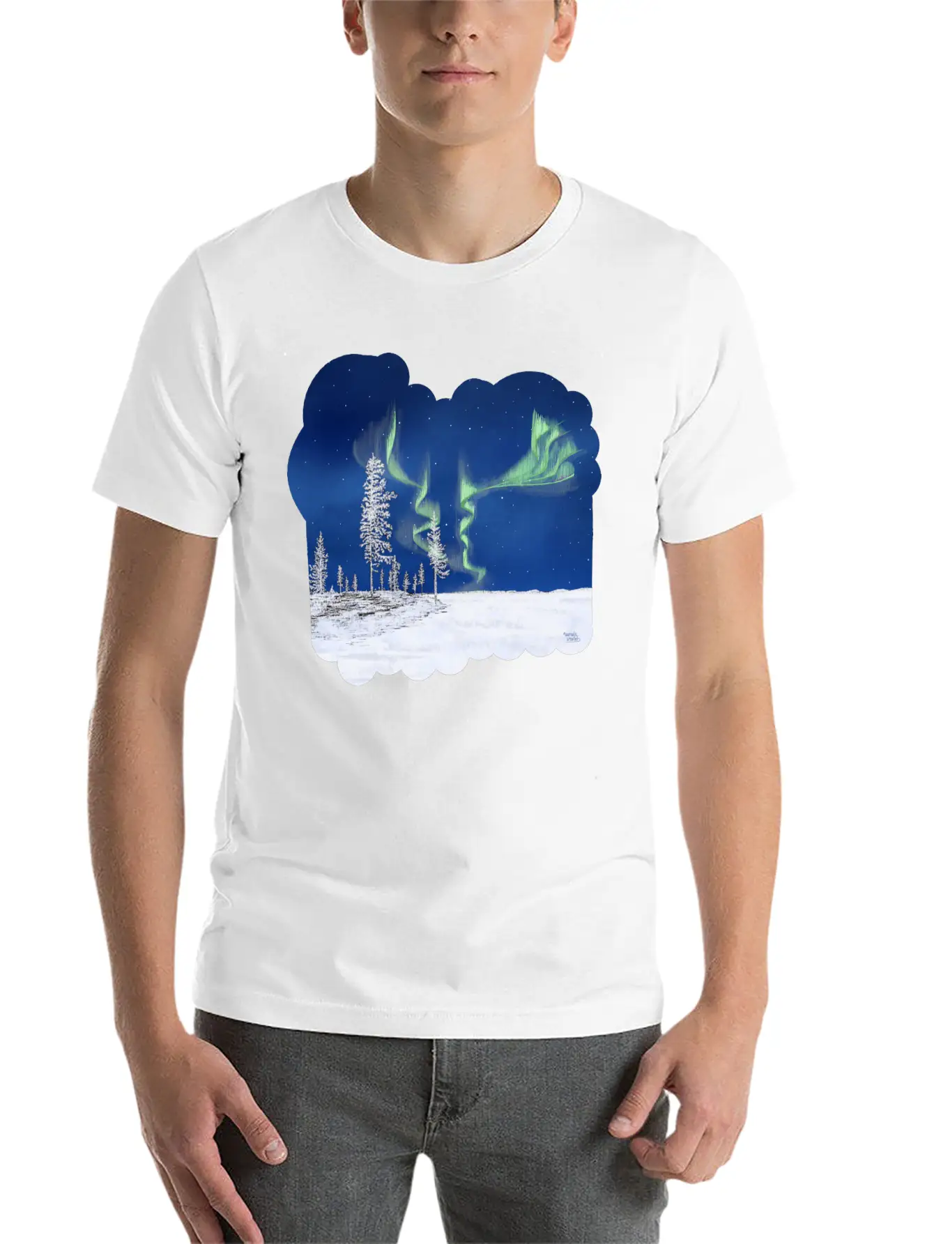 Winter Aurora Borealis Stylish Everyday T-Shirt – Unisex Basic Cotton Tee