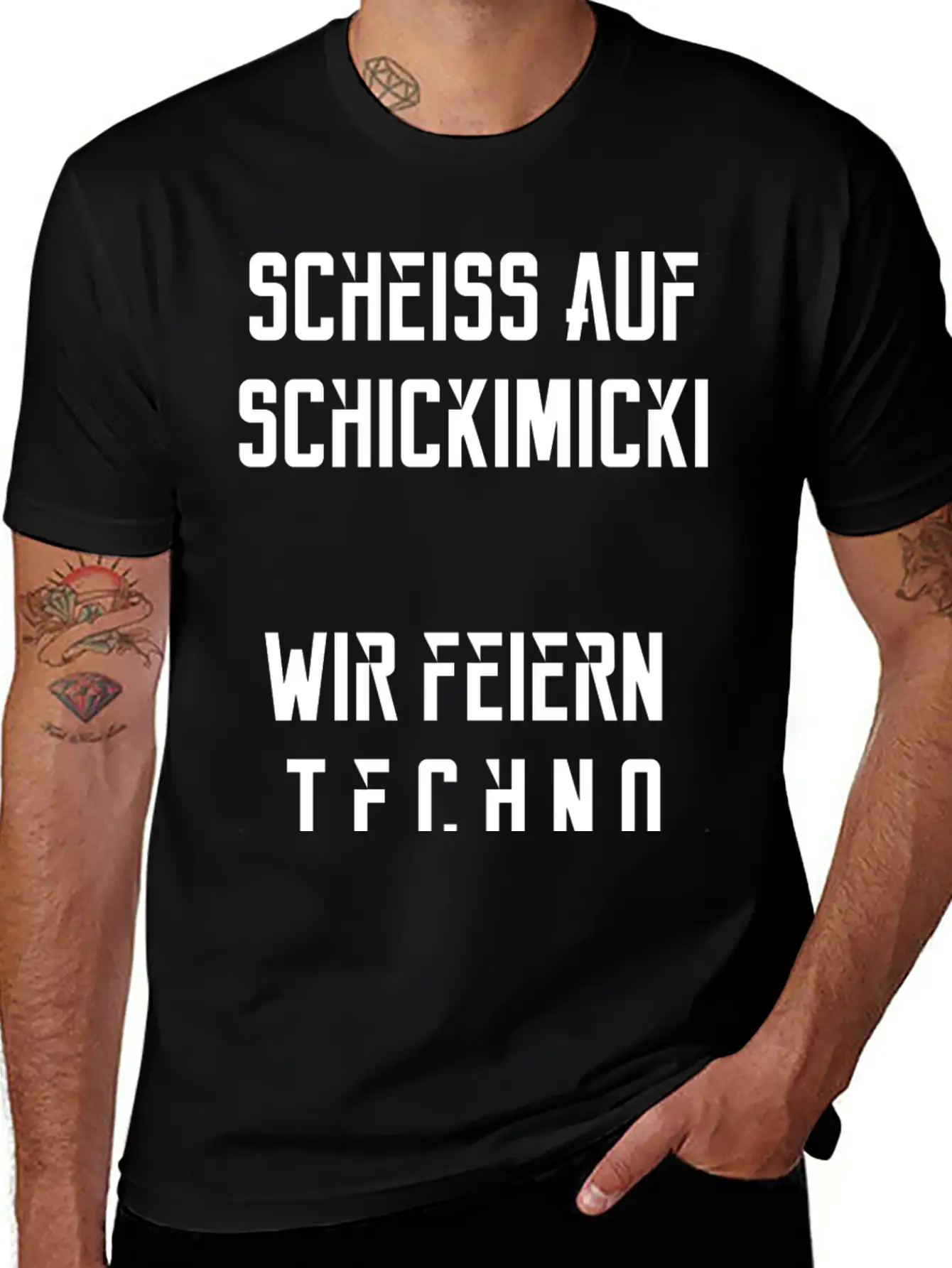 Wir Feiern Techno Stylish Everyday T-Shirt – Unisex Basic Cotton Tee
