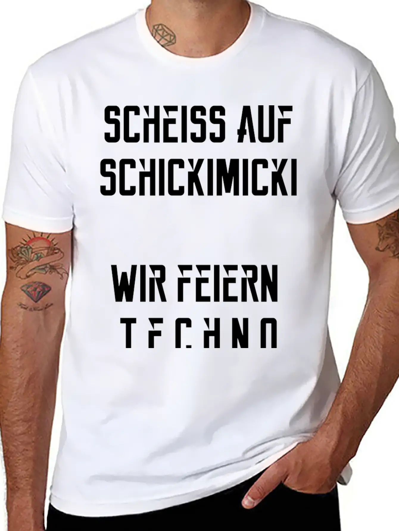 Wir Feiern Techno Stylish Everyday T-Shirt – Unisex Basic Cotton Tee