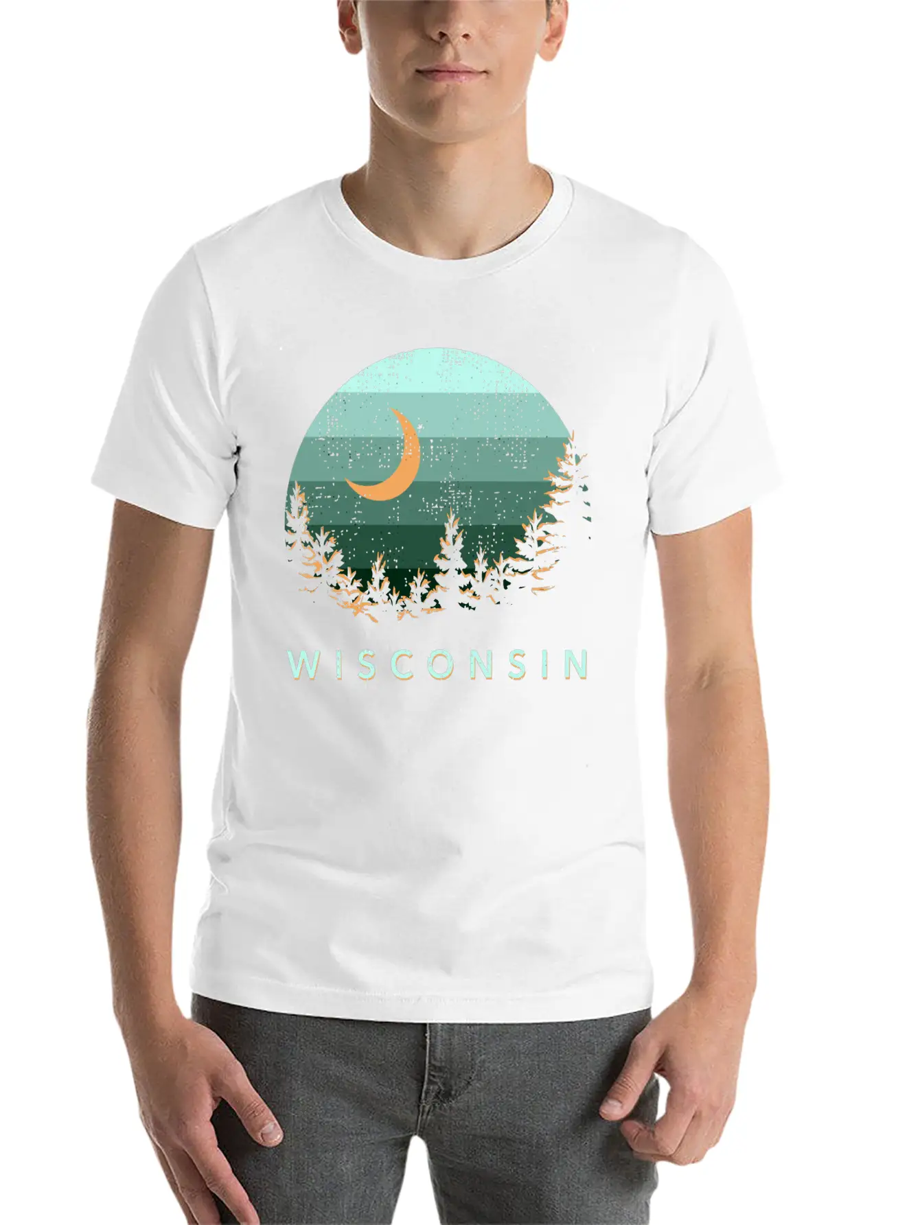 Wisconsin Vintage Sunset Outdoors Hiking Souvenir Stylish Everyday T-Shirt – Unisex Basic Cotton Tee