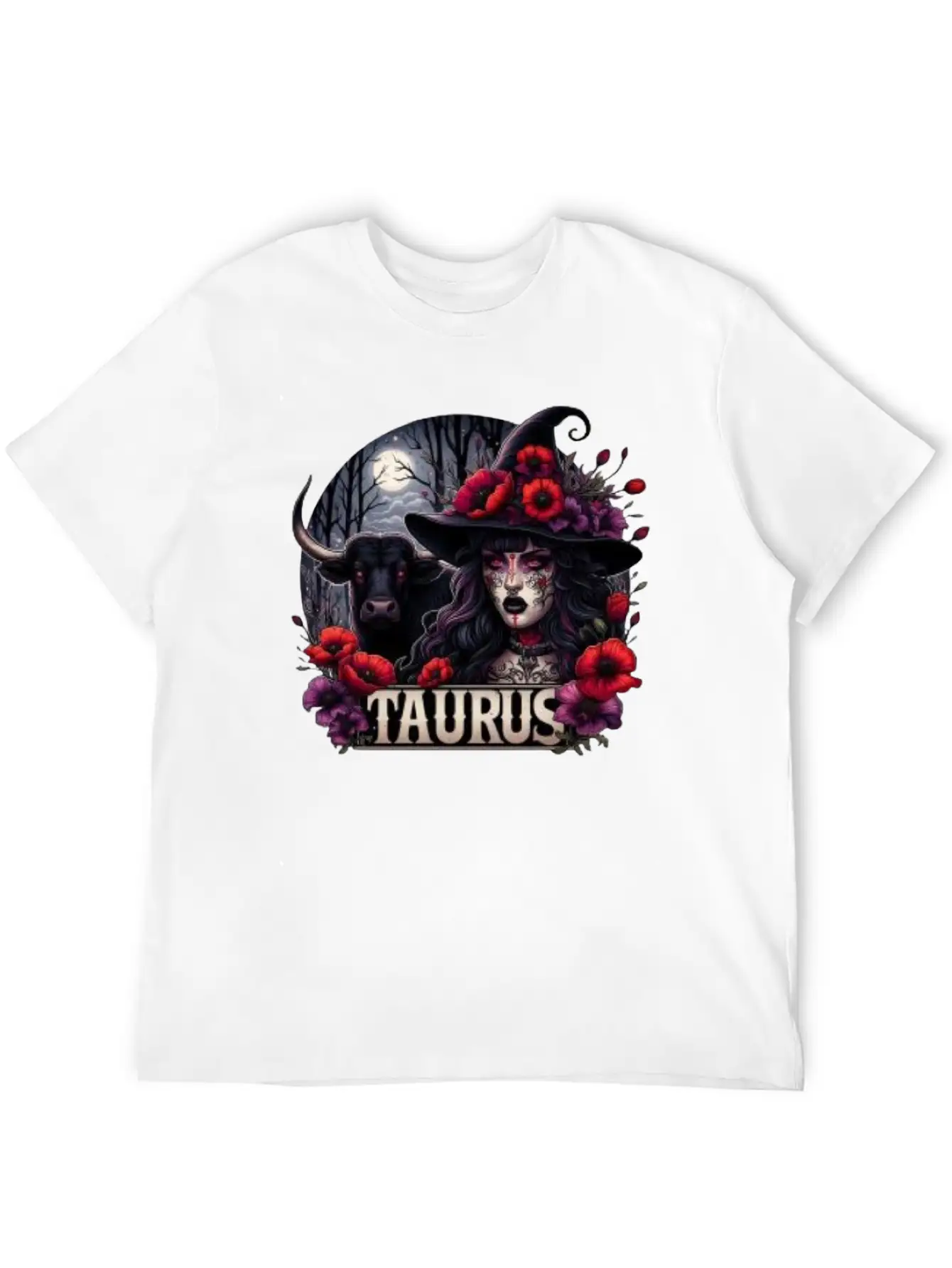 Witchy Zodiac Taurus Basic Graphic T-Shirt – Daily Comfort In Soft Cotton