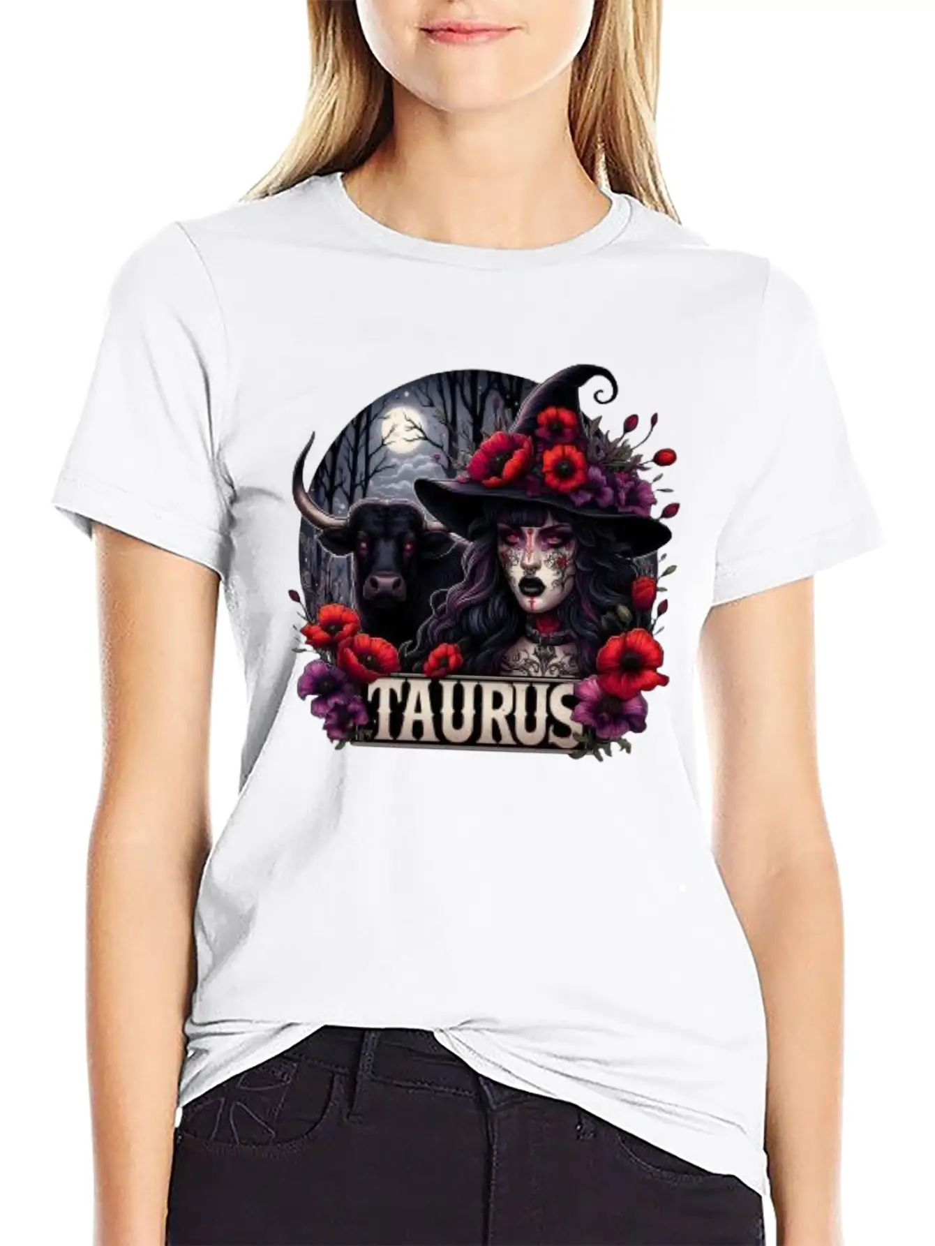Witchy Zodiac Taurus Basic Graphic T-Shirt – Daily Comfort In Soft Cotton