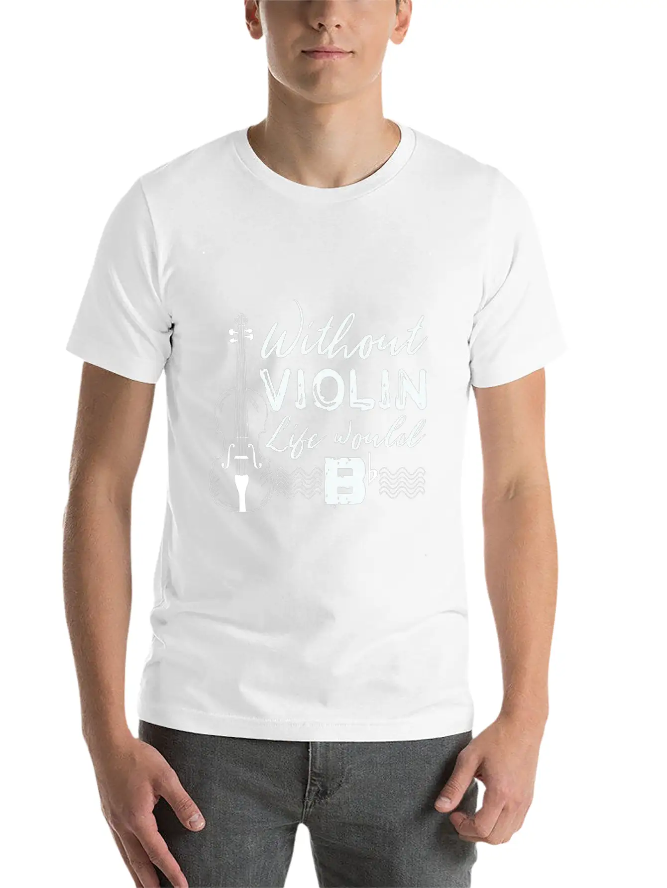 Without Violin Life Would B Flat Basic Graphic T-Shirt – Daily Comfort In Soft Cotton