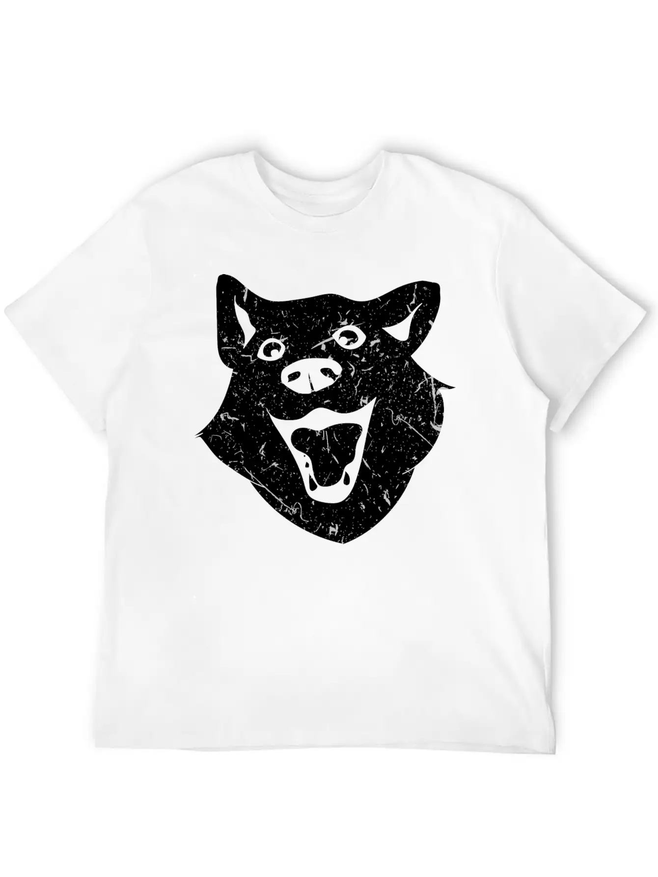 Wolf Dog Head Design Stylish Everyday T-Shirt – Unisex Basic Cotton Tee