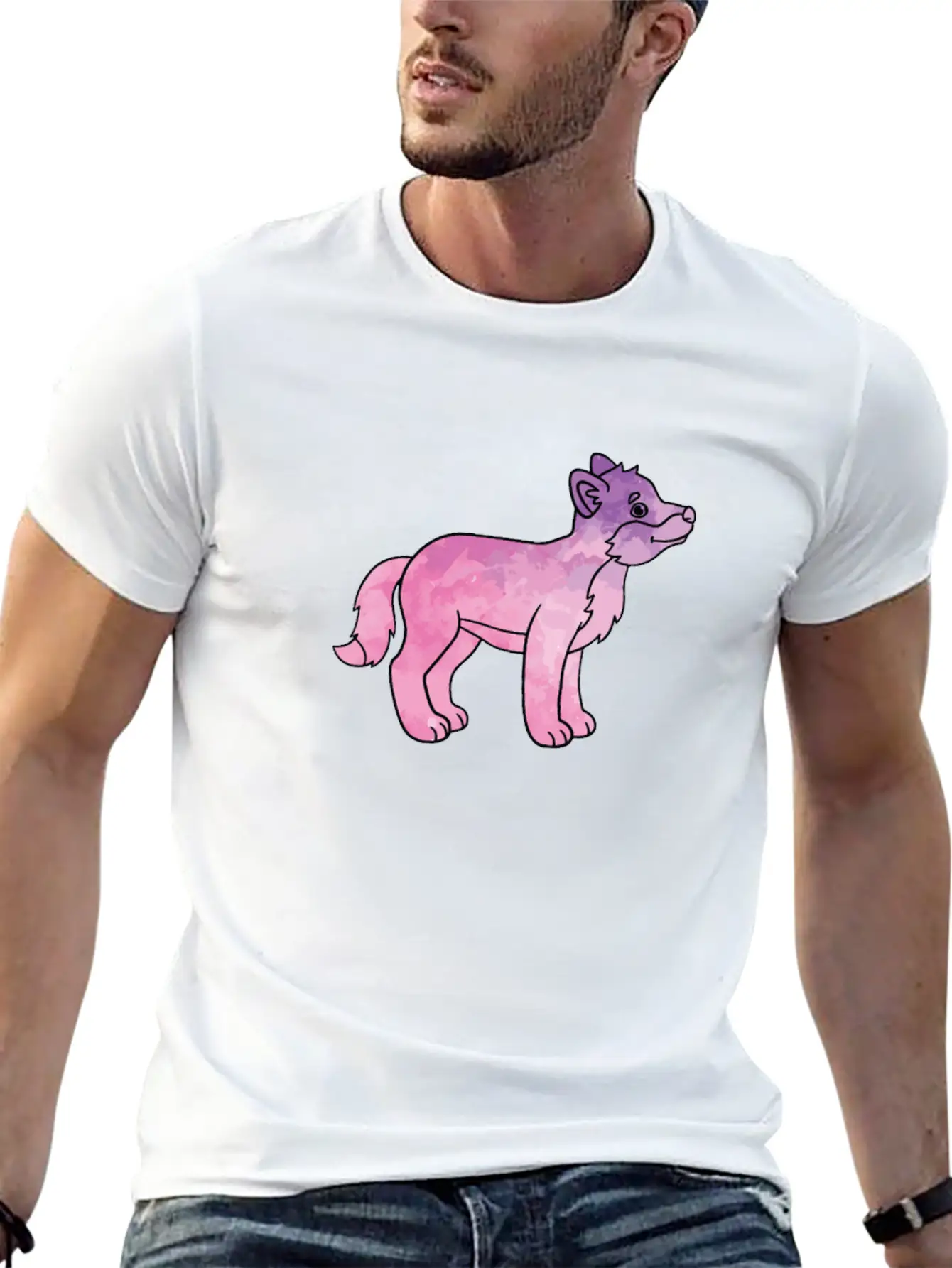 Wolf Happy Shirt Stylish Everyday T-Shirt – Unisex Basic Cotton Tee