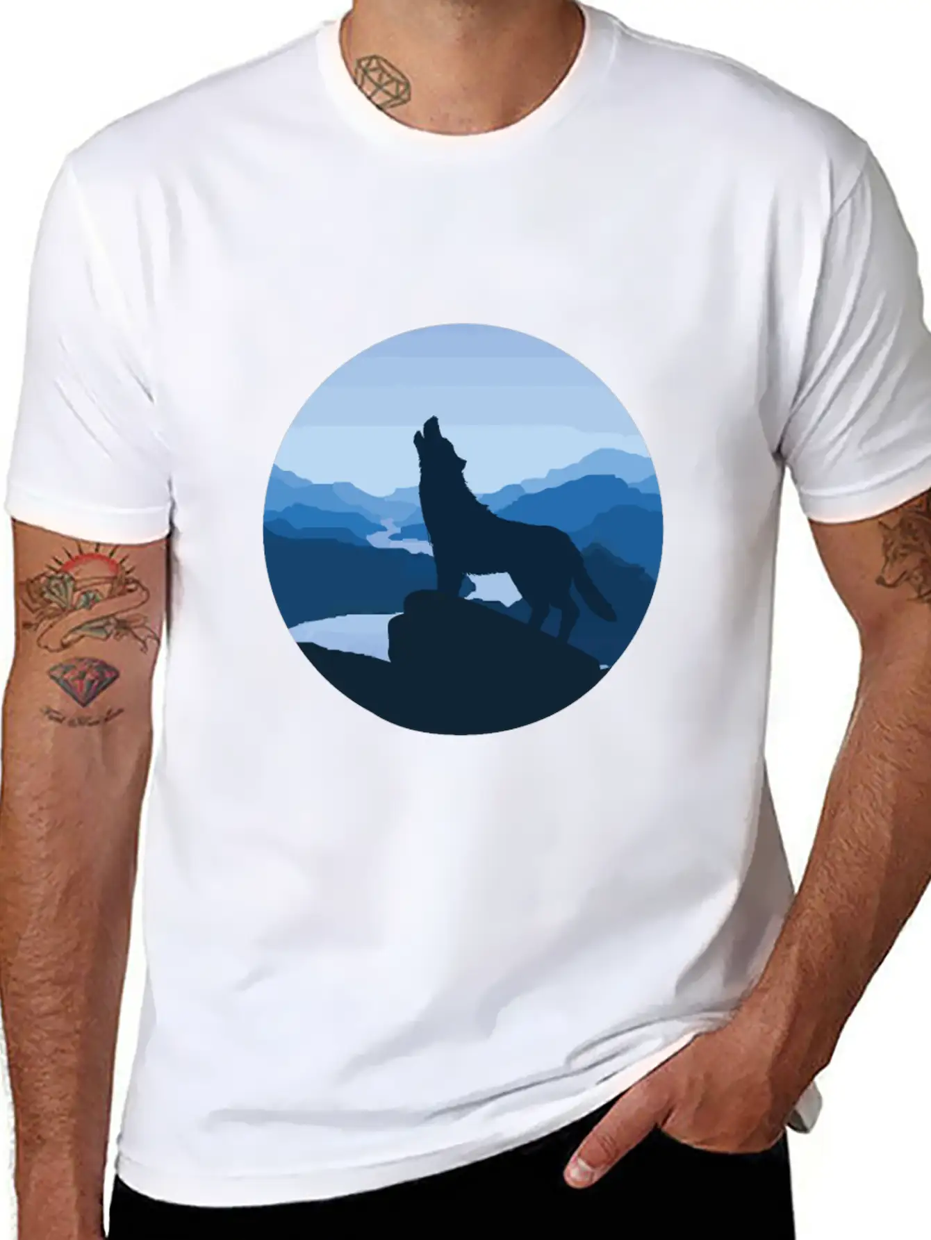 Wolf Steppe Night Moon Fable Magic Nature Gift Unisex Casual T-Shirt – Clean Design For Daily Comfort