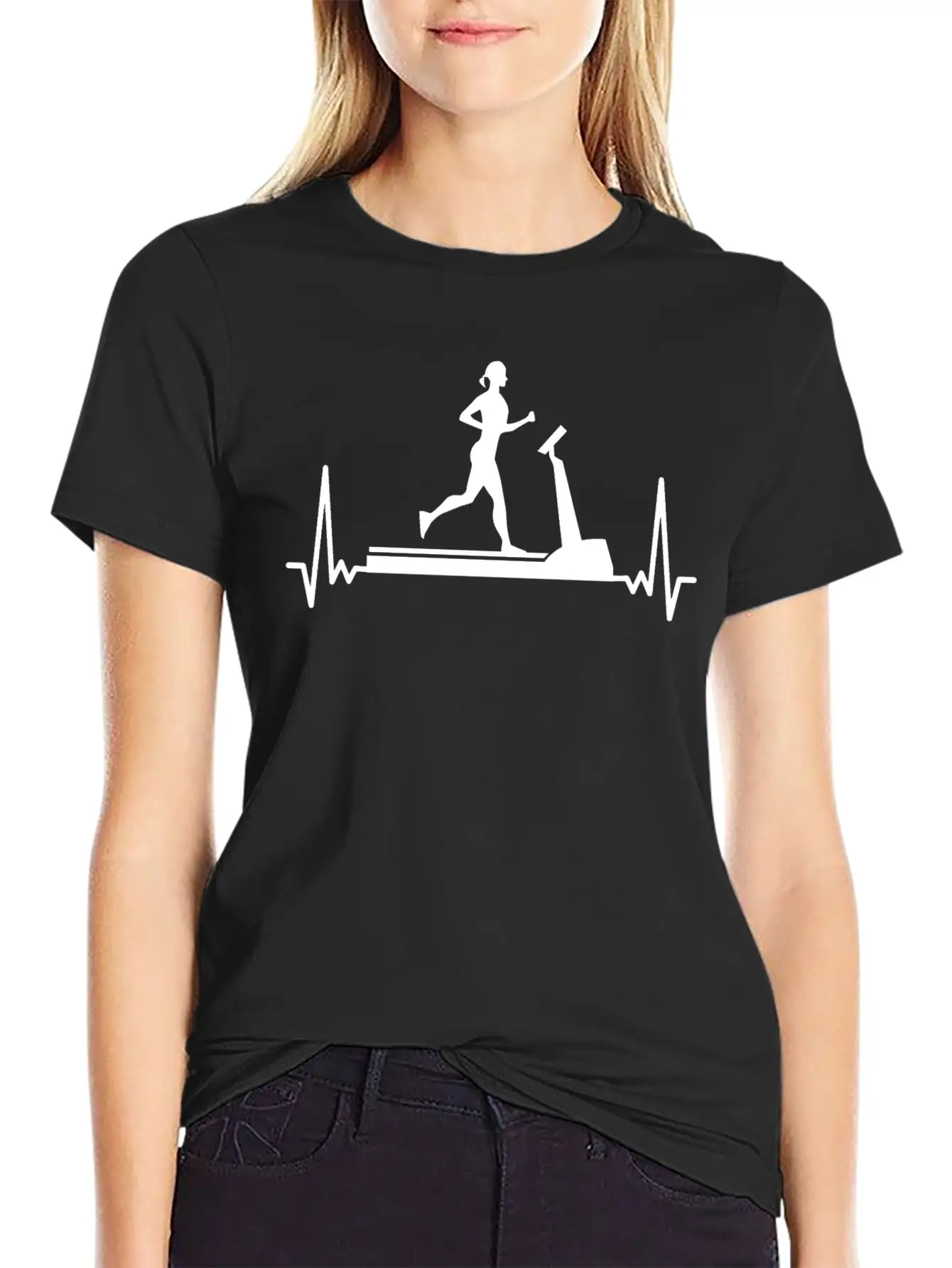 Women ECG Training Gift Idea Sport Heart Beat Basic Graphic T-Shirt – Daily Comfort In Soft Cotton