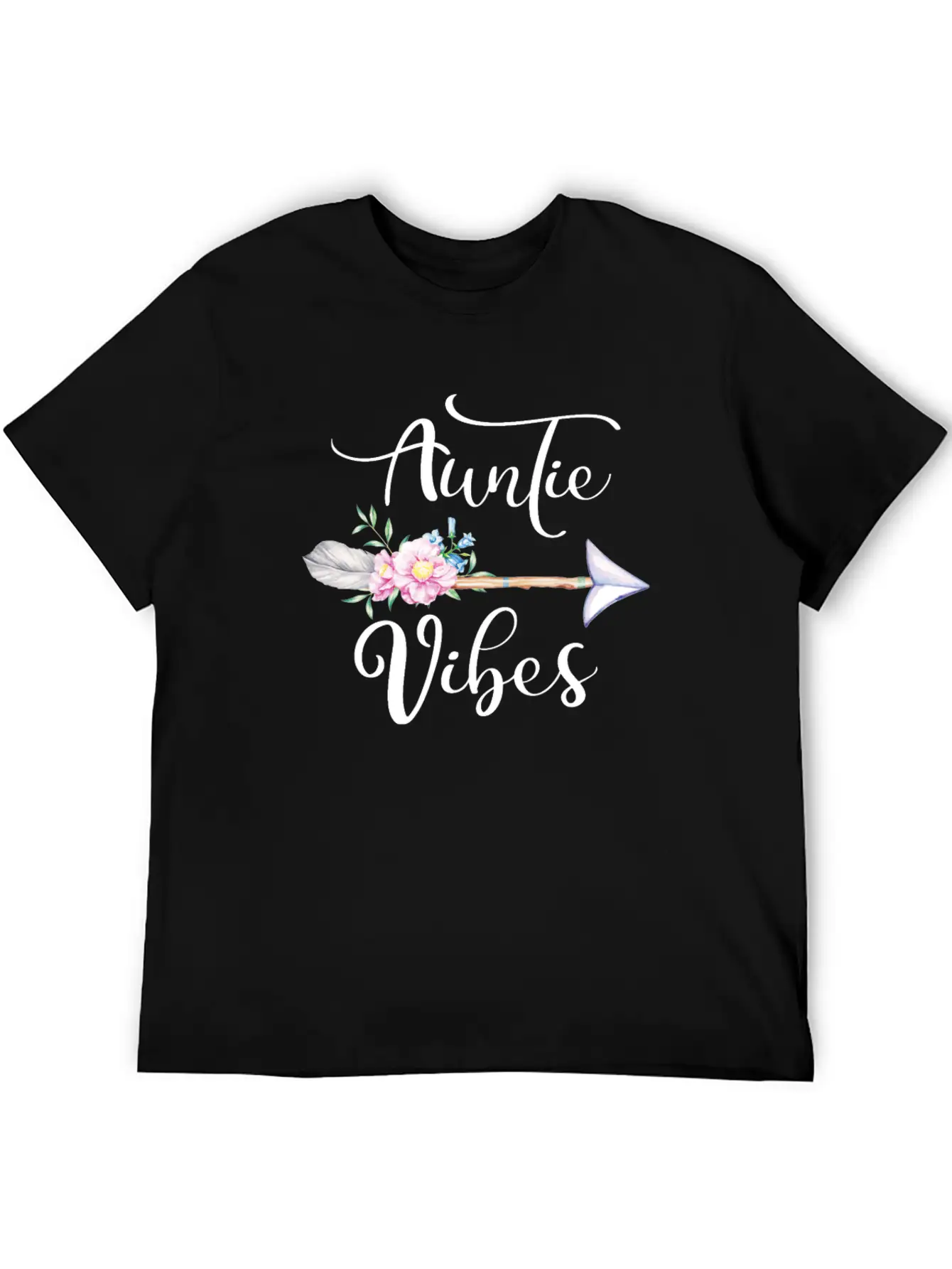 Womens Auntie Vibes Graphic Aunt Life Print Gift Stylish Everyday T-Shirt – Unisex Basic Cotton Tee