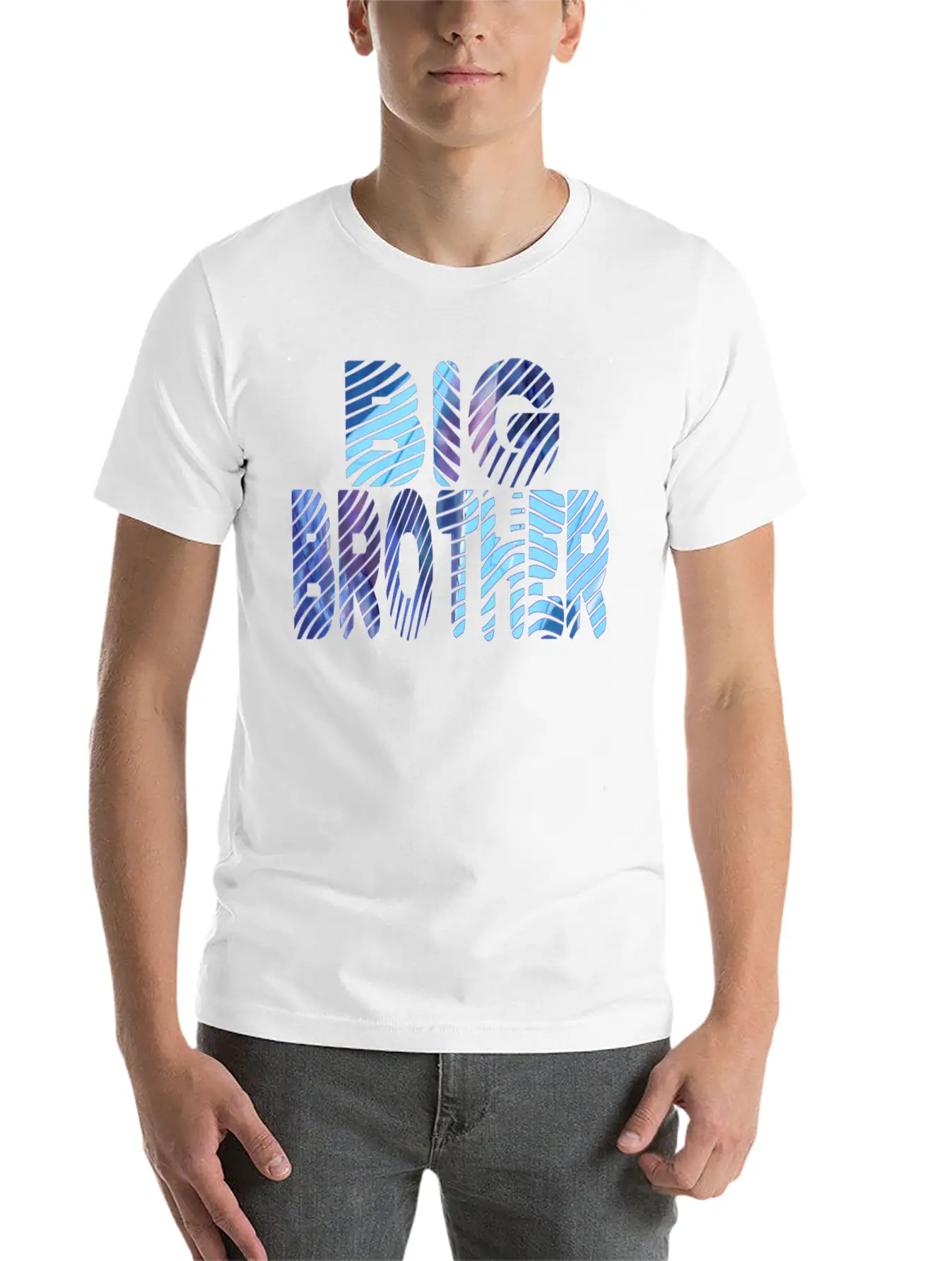 Wordtease Collage BIG BROTHER Bluz Basic Graphic T-Shirt – Daily Comfort In Soft Cotton