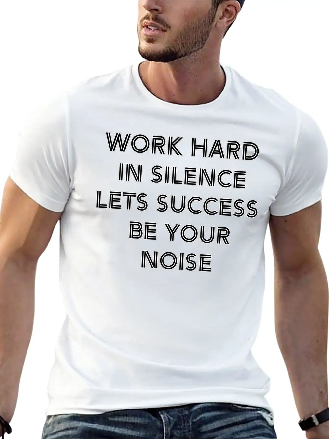 Work Hard In Silence Stylish Everyday T-Shirt – Unisex Basic Cotton Tee