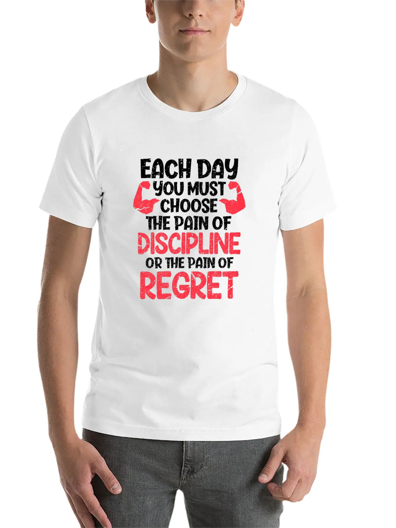 Workout Each Day You Must Choose The Pain Stylish Everyday T-Shirt – Unisex Basic Cotton Tee