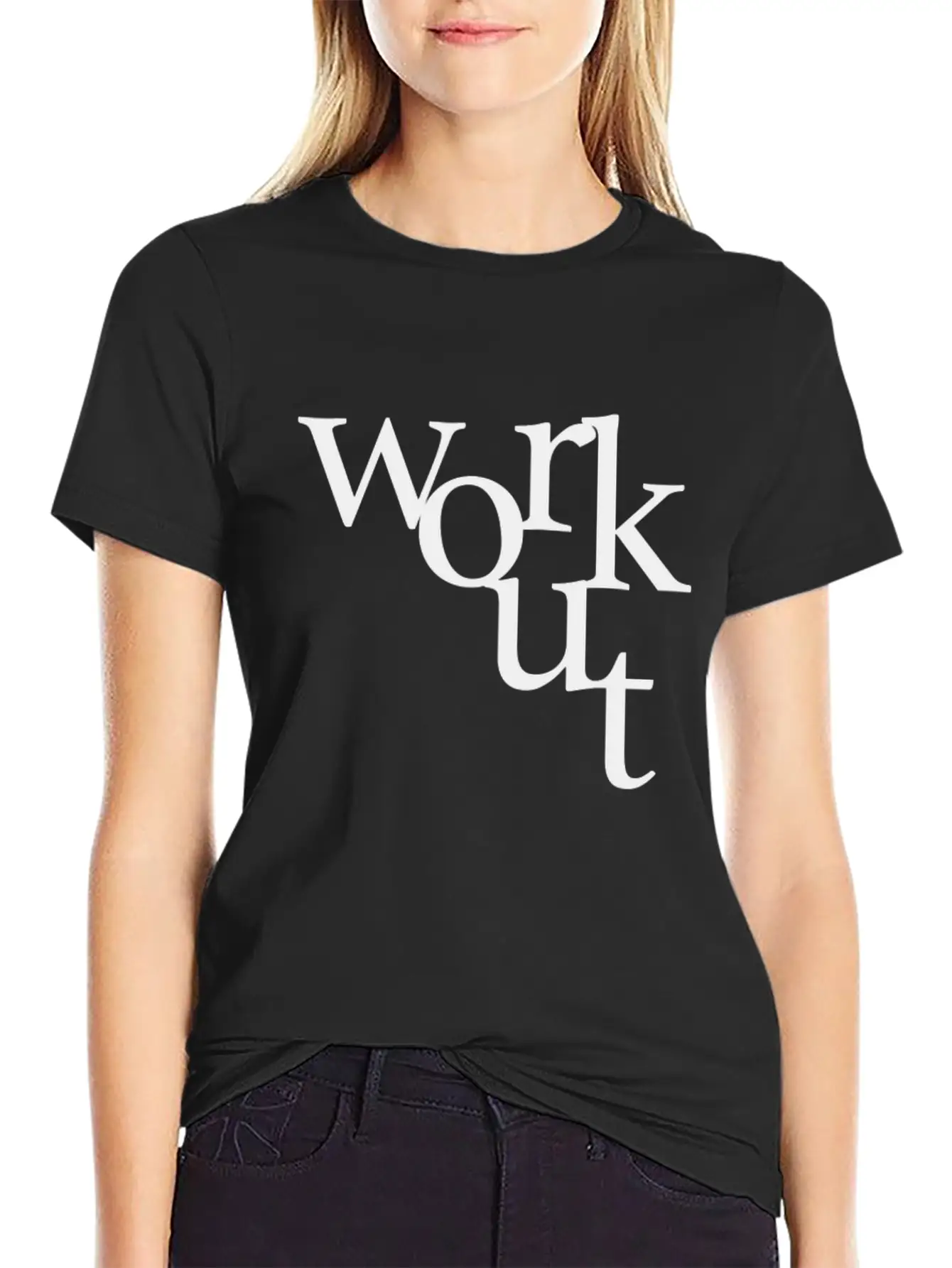 Workout Slogan Word Collage Stylish Everyday T-Shirt – Unisex Basic Cotton Tee