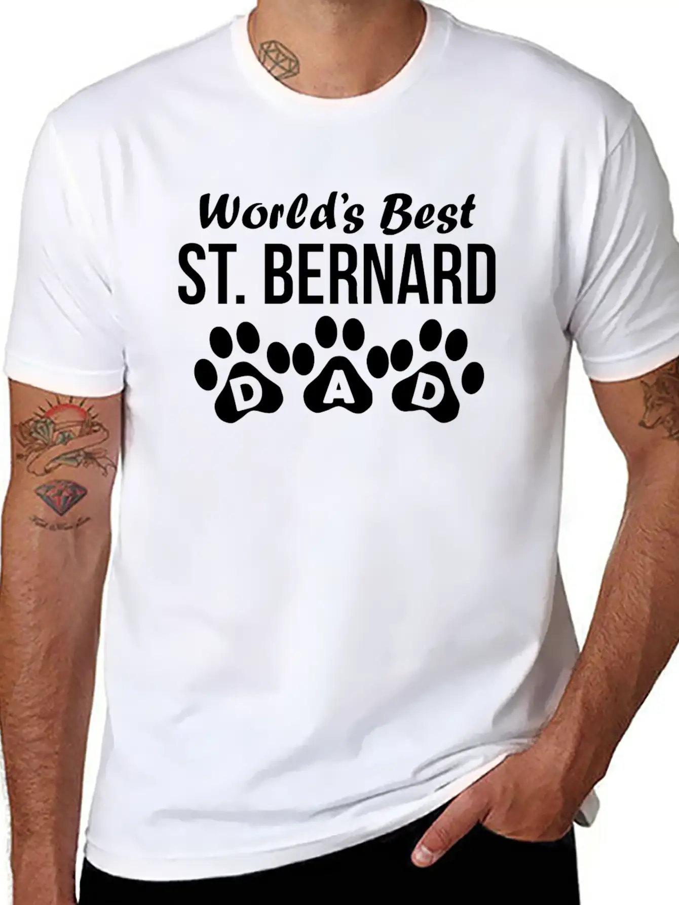 World's Best St Bernard Dad Classic Crew Neck Graphic Tee – Everyday Minimal Look