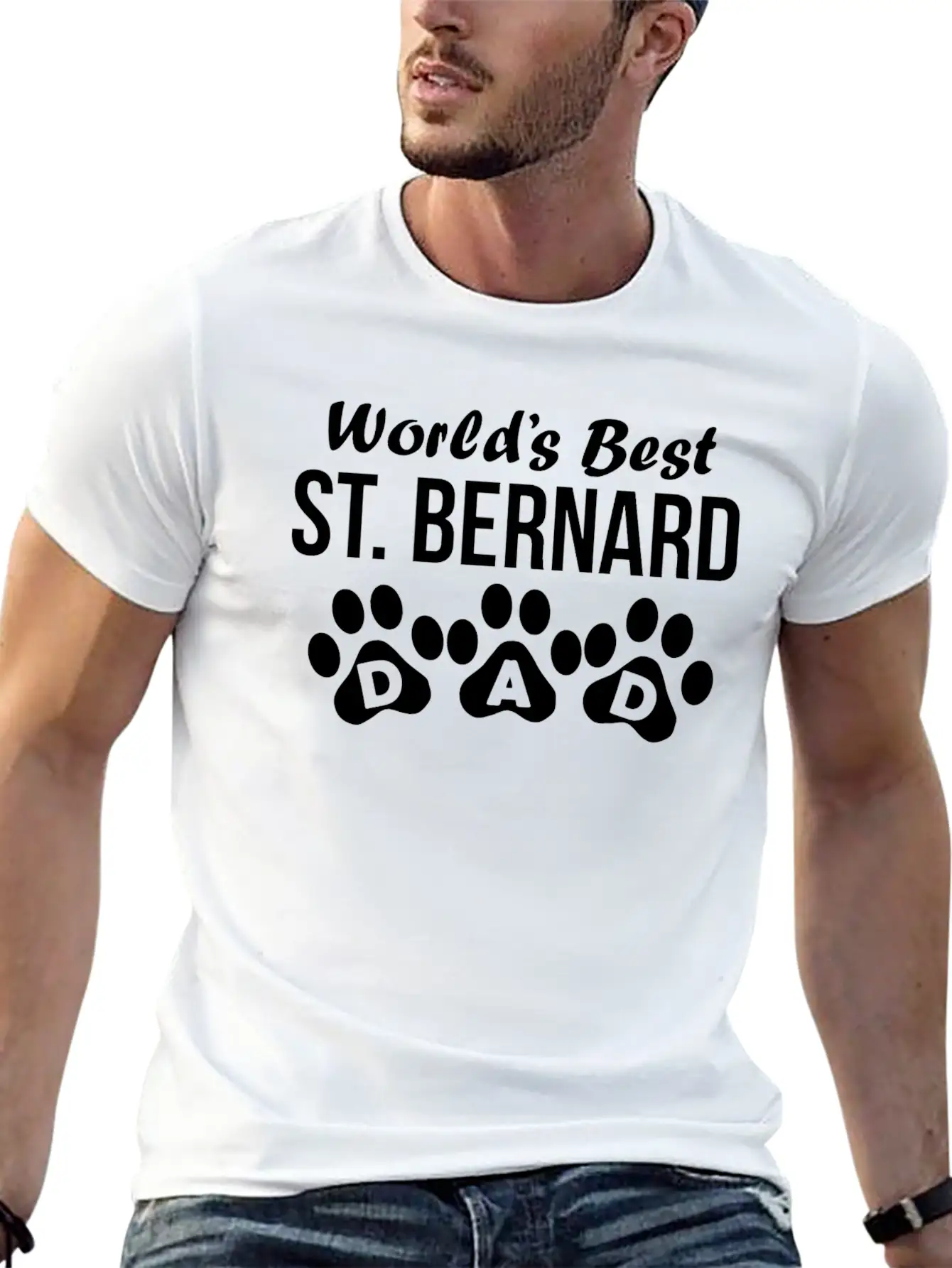 World's Best St Bernard Dad Classic Crew Neck Graphic Tee – Everyday Minimal Look