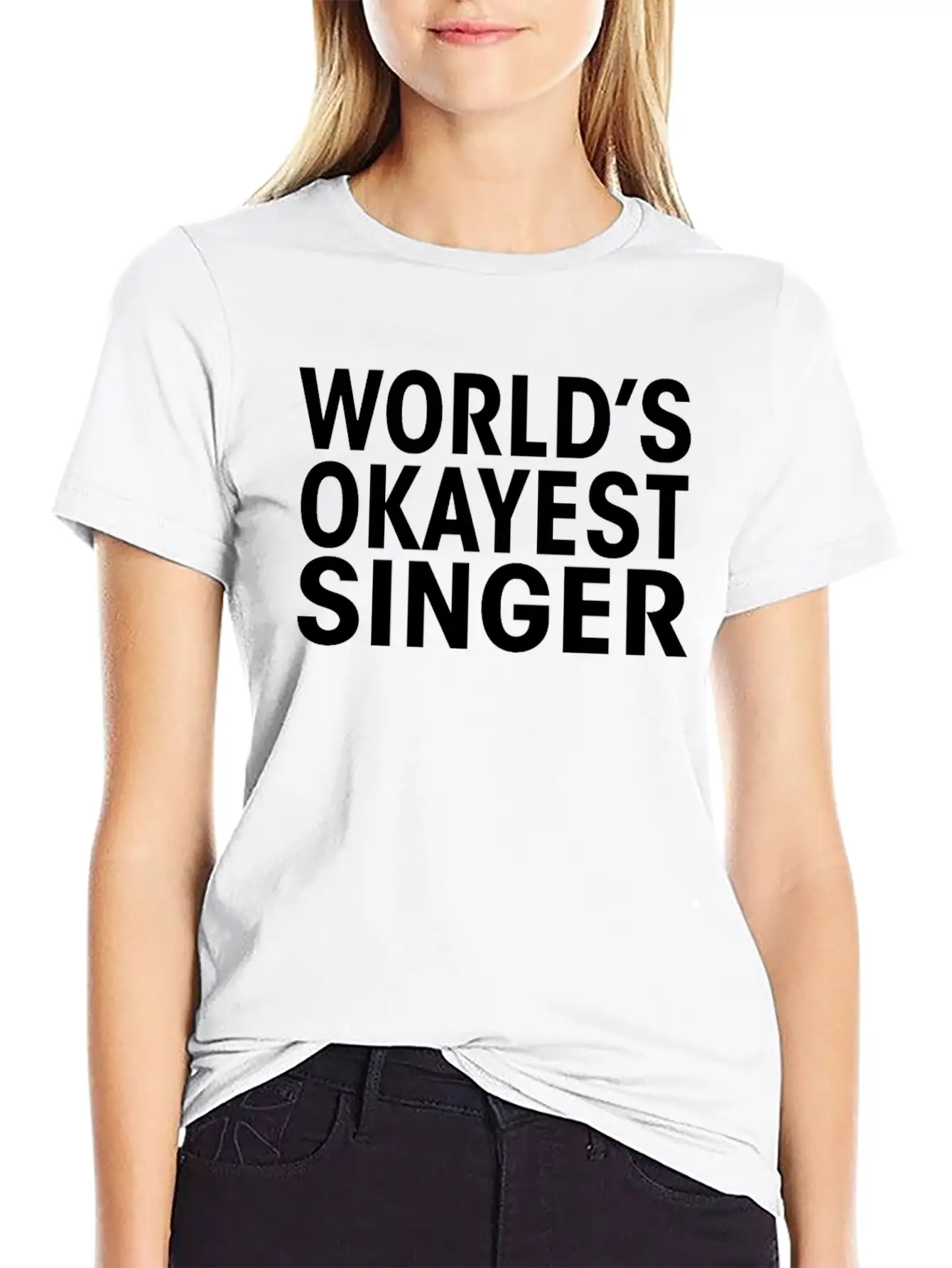 Worlds Okayest Singer Funny T-Shirt Basic Graphic T-Shirt – Daily Comfort In Soft Cotton