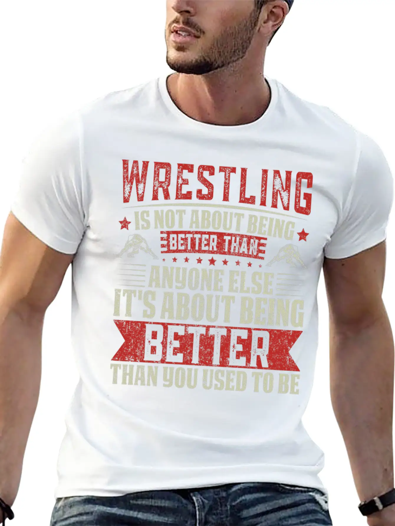 Wrestling Is About Self-Improvement Stylish Everyday T-Shirt – Unisex Basic Cotton Tee