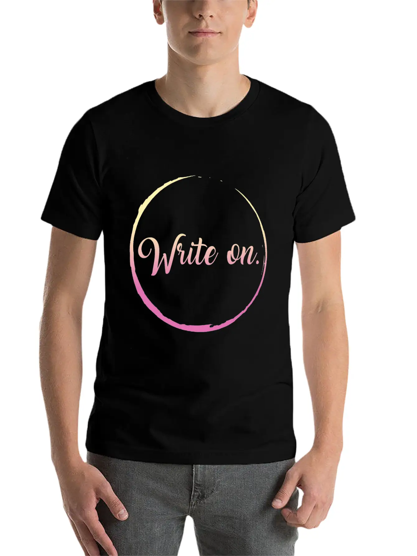 Write On., Writer Shirt, Journalist Tee, Novel Stylish Everyday T-Shirt – Unisex Basic Cotton Tee