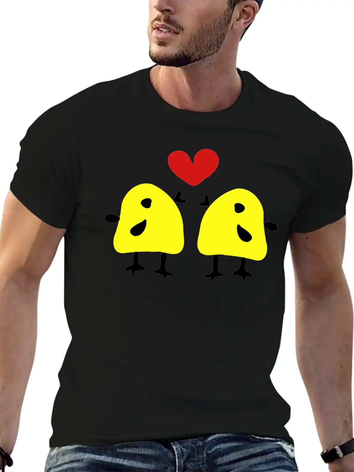 Yellow Birds In Love Stylish Everyday T-Shirt – Unisex Basic Cotton Tee