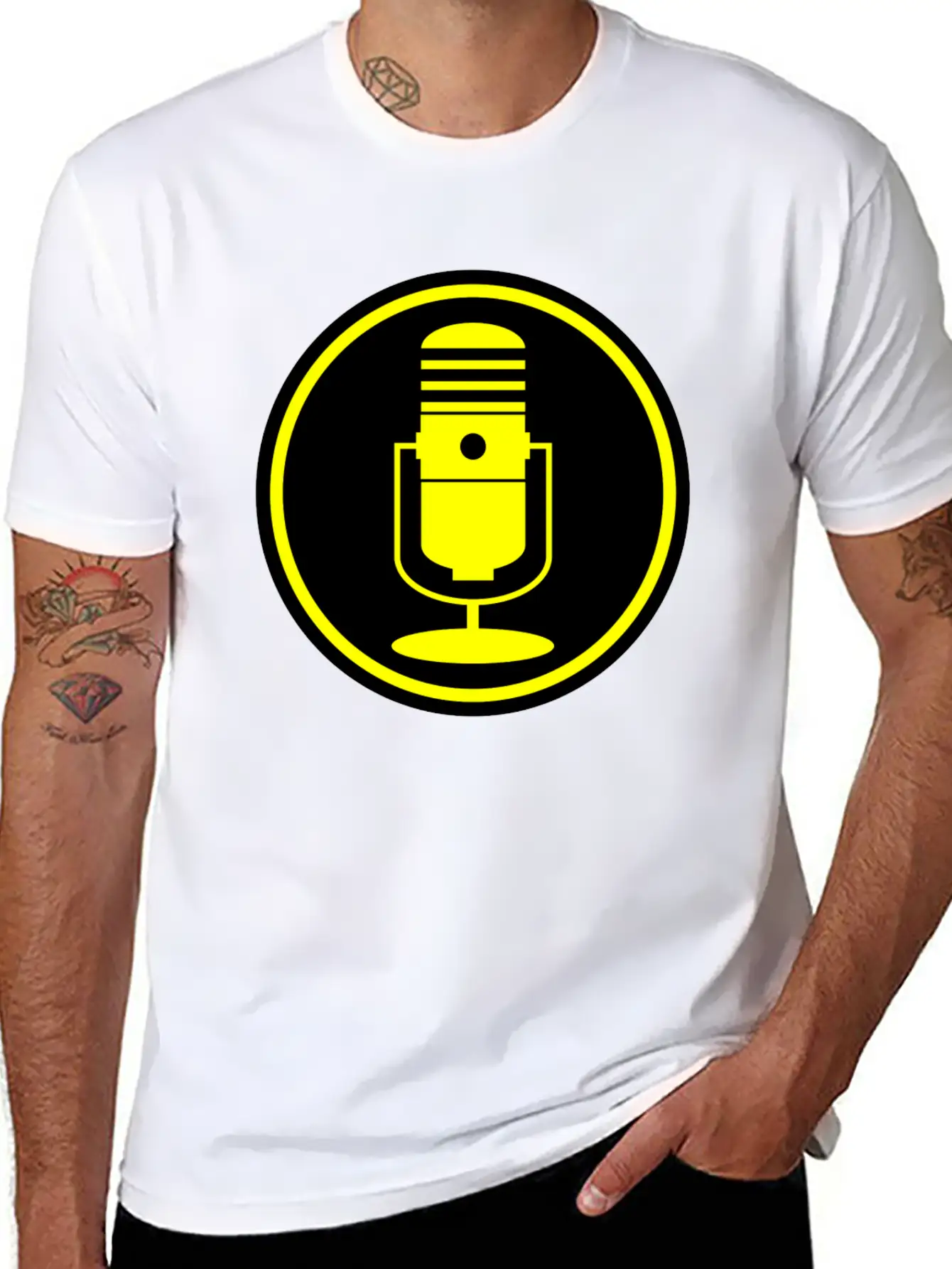 Yellow Microphone Classic Cotton Tee – Unisex Comfort For Any Season