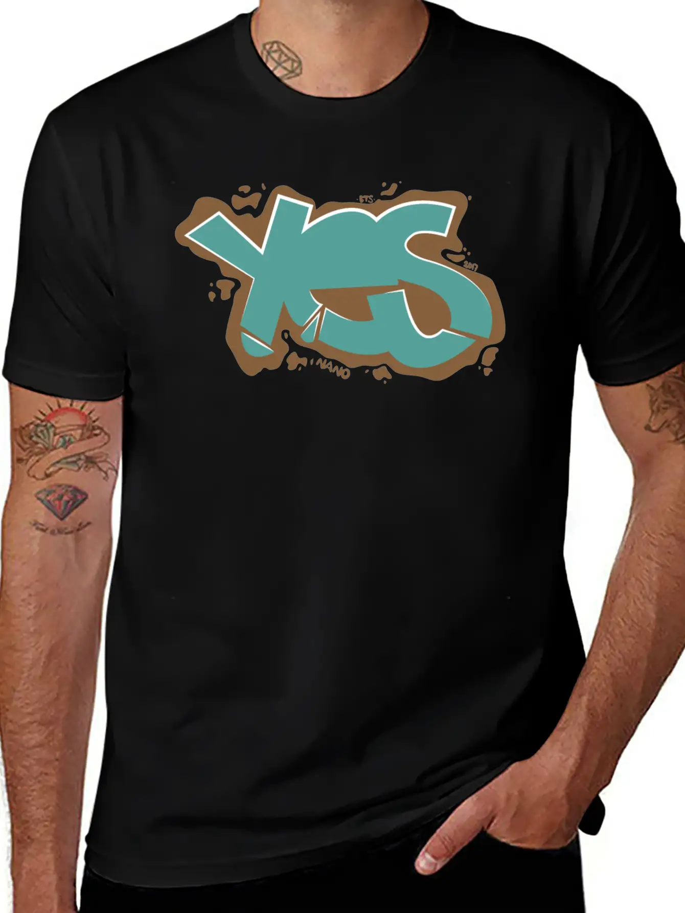Yes - Graffiti Style Breathable Graphic T-Shirt – Perfect For Casual Days