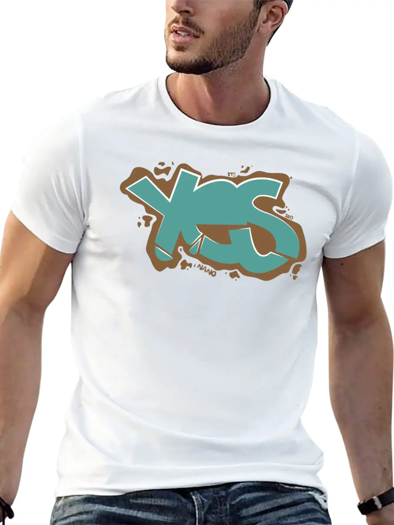 Yes - Graffiti Style Breathable Graphic T-Shirt – Perfect For Casual Days
