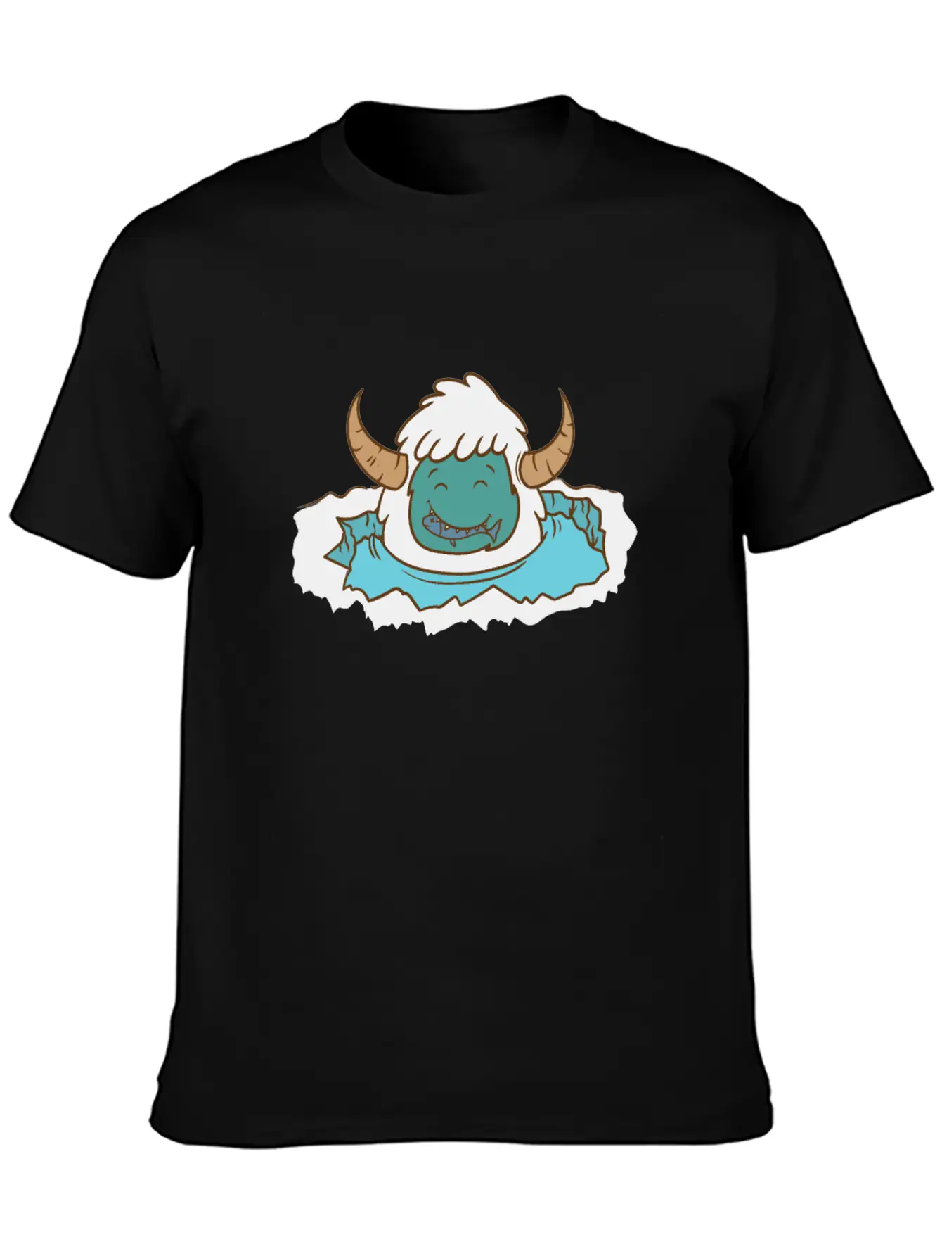 Yeti Bathing Snowman Creature Stylish Everyday T-Shirt – Unisex Basic Cotton Tee