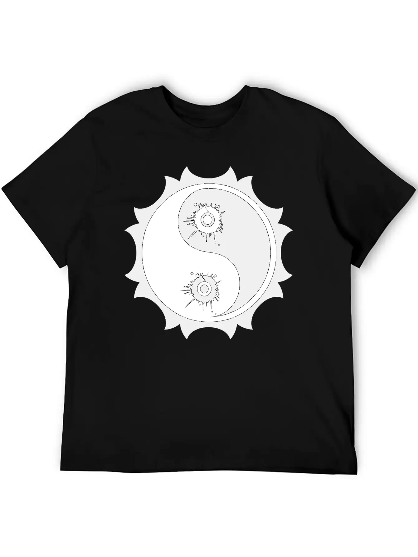 Yin Yang Splatter Design Basic Graphic T-Shirt – Daily Comfort In Soft Cotton