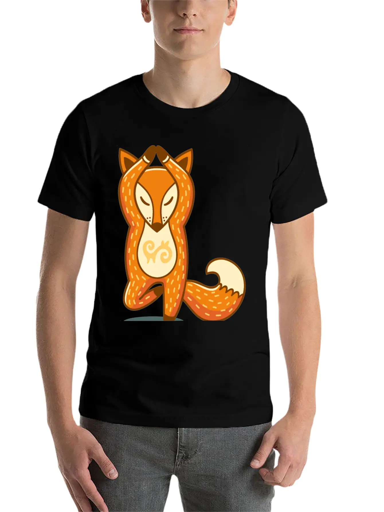 Yoga Fox Classic Crew Neck Graphic Tee – Everyday Minimal Look