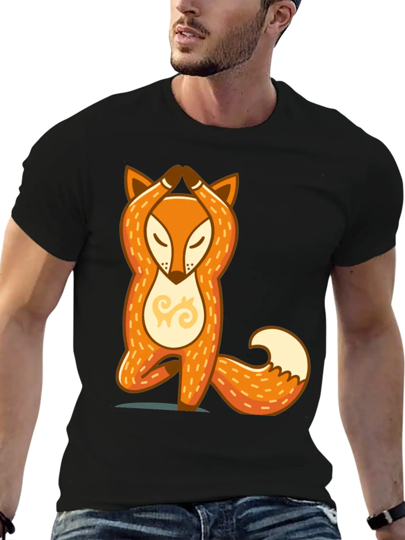 Yoga Fox Classic Crew Neck Graphic Tee – Everyday Minimal Look