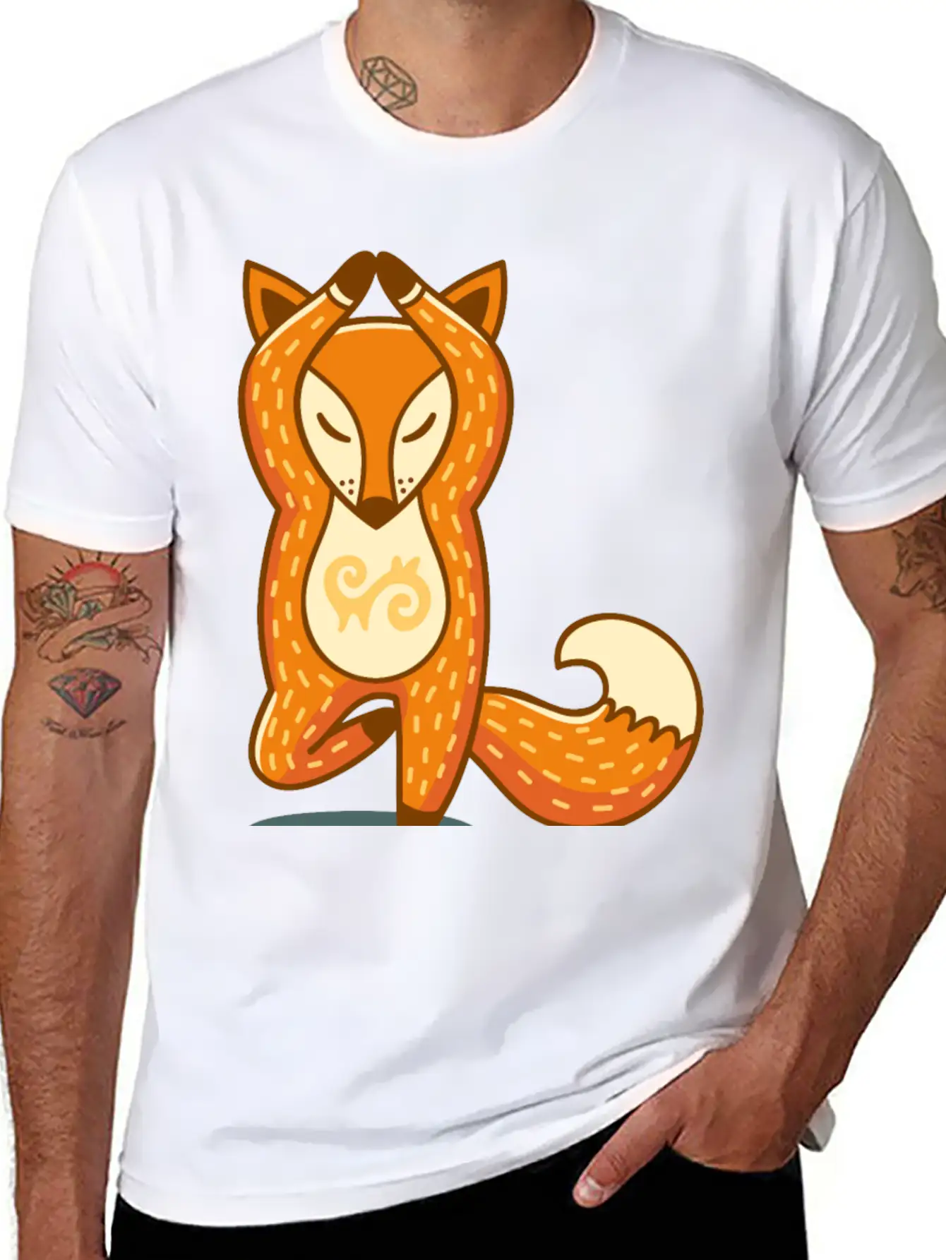 Yoga Fox Classic Crew Neck Graphic Tee – Everyday Minimal Look