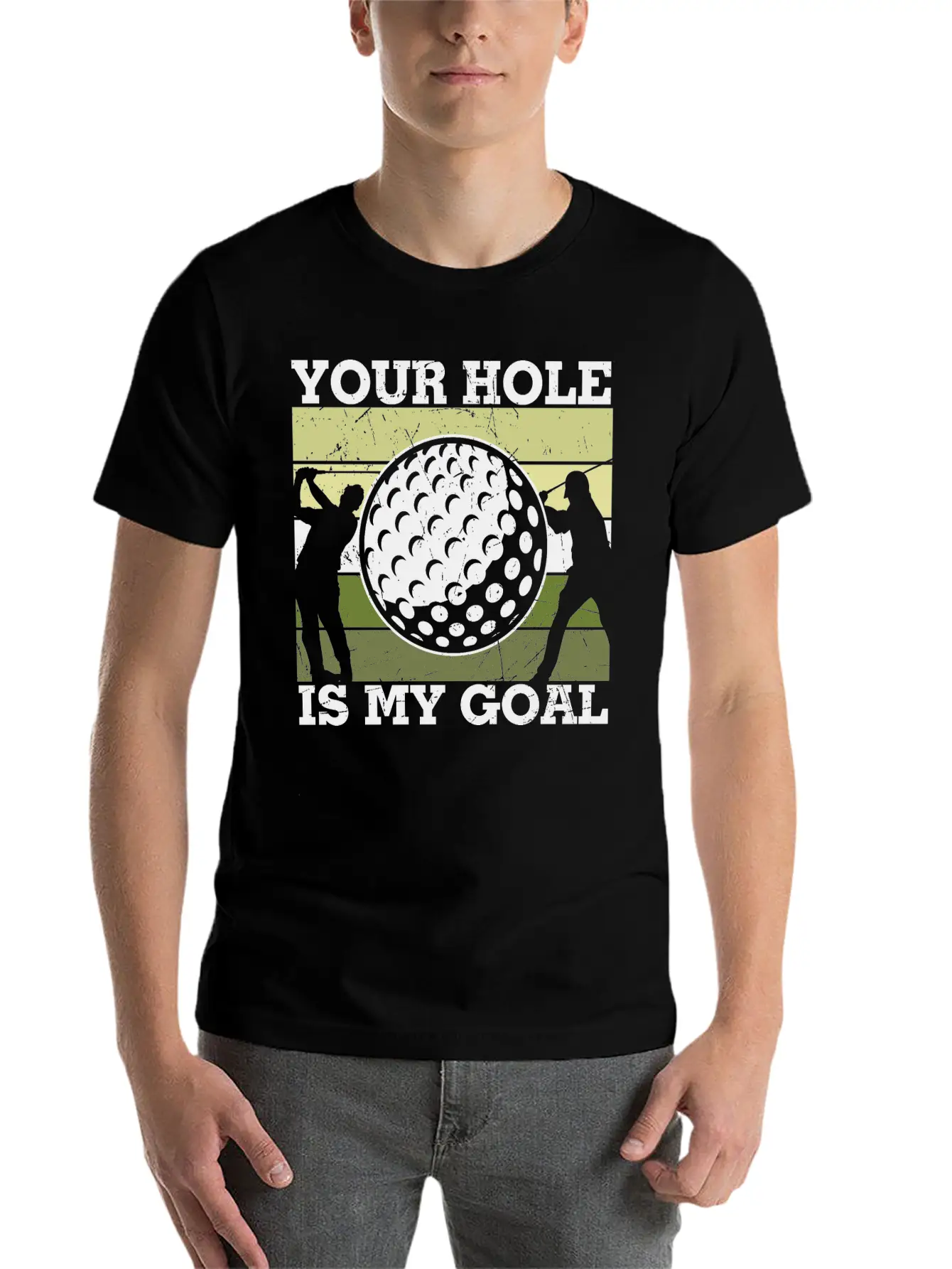 Your Hole Is My Goal Funny Golf Stylish Everyday T-Shirt – Unisex Basic Cotton Tee