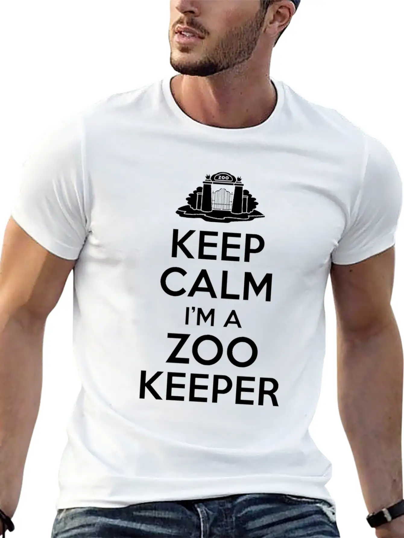 Zoo Keeper Keep Calm Basic Graphic T-Shirt – Daily Comfort In Soft Cotton